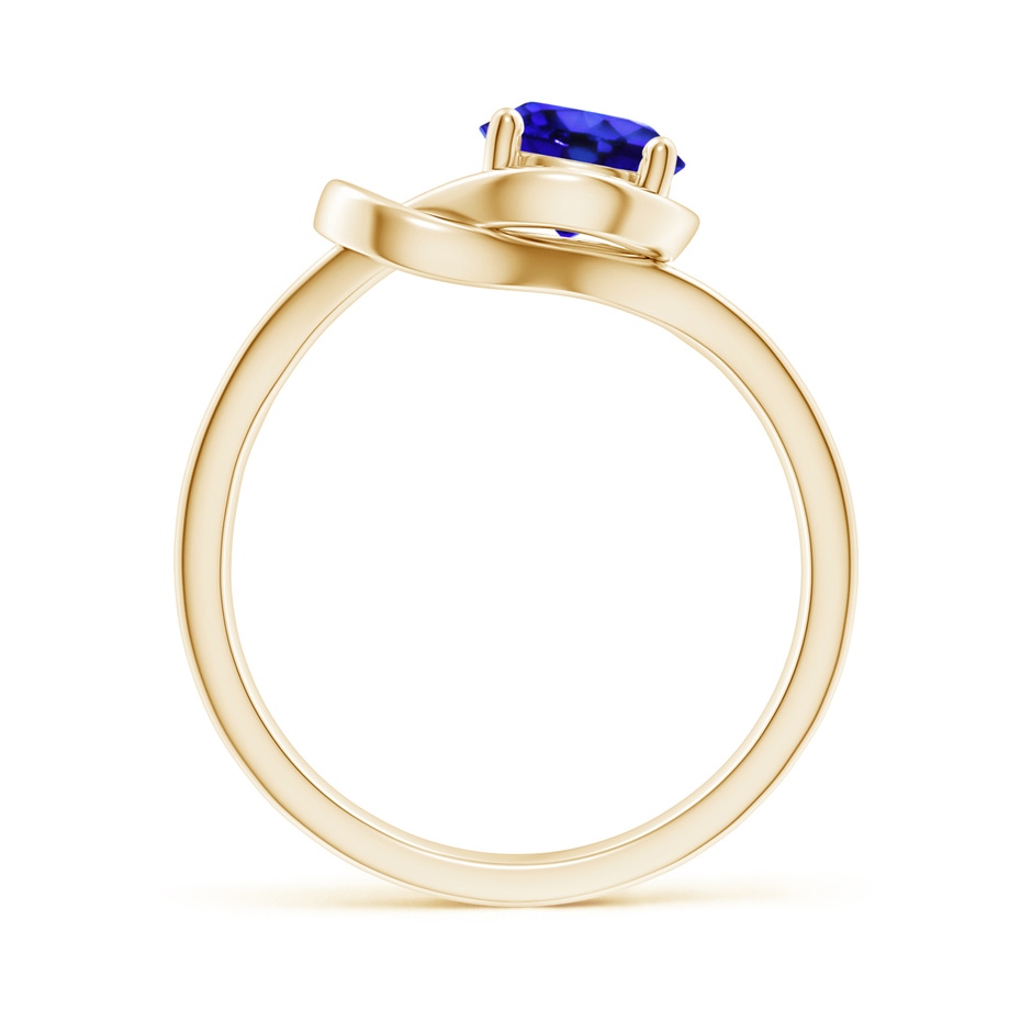 6mm AAA Solitaire Tanzanite Infinity Knot Ring in Yellow Gold side 199