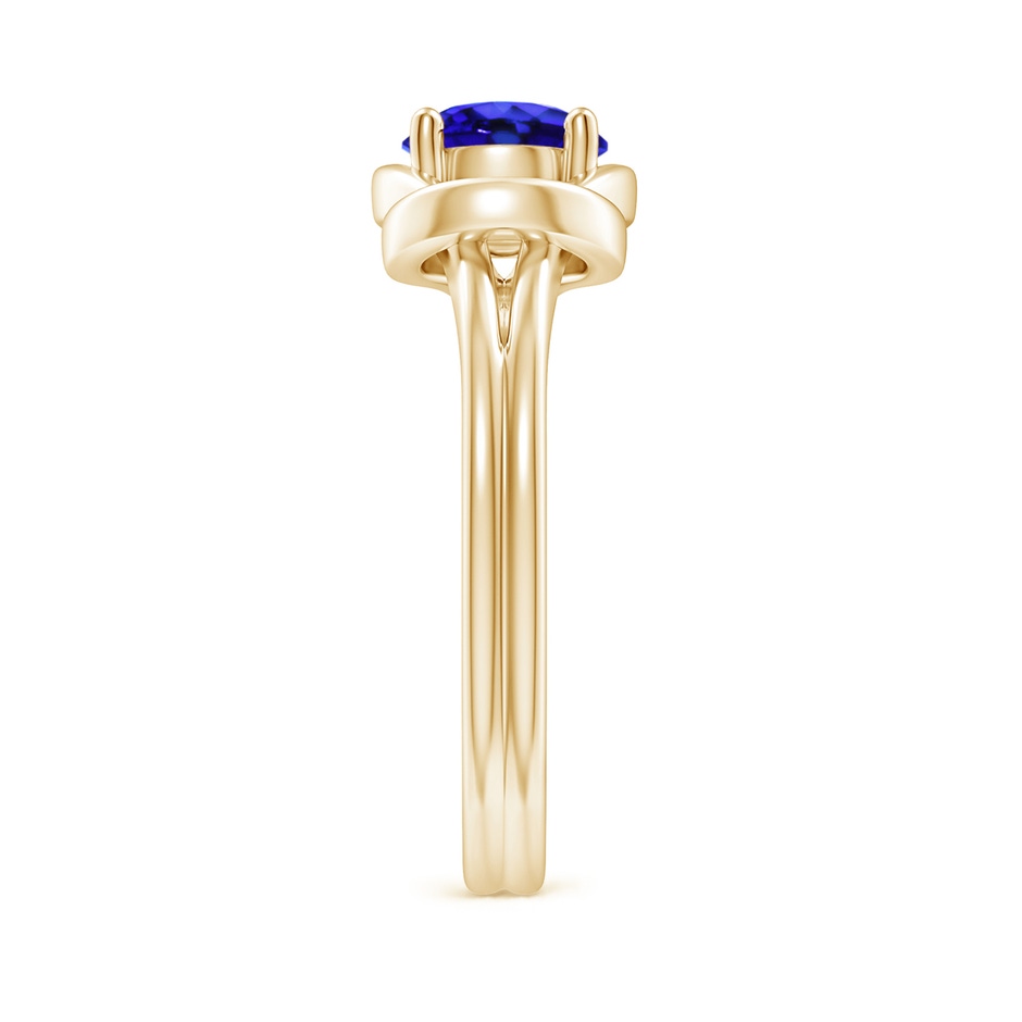 6mm AAA Solitaire Tanzanite Infinity Knot Ring in Yellow Gold side 299