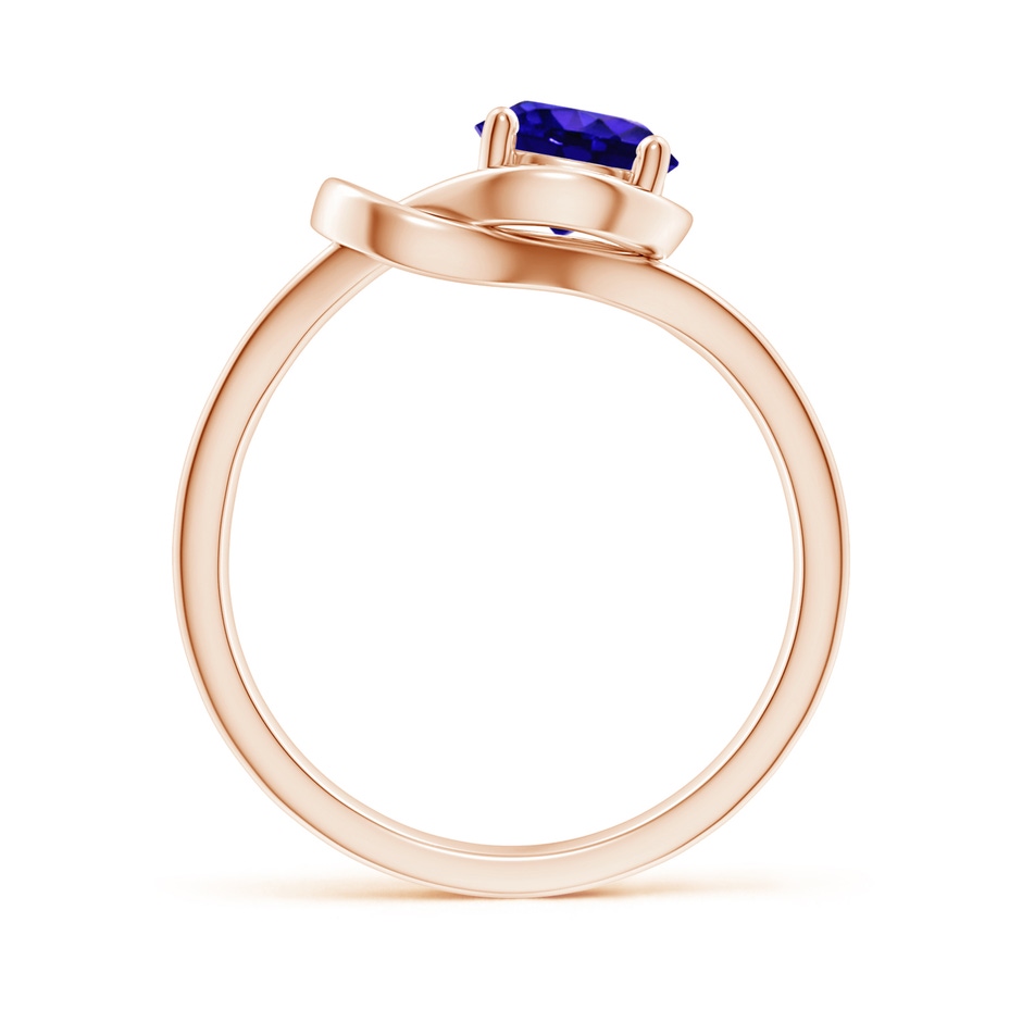 6mm AAAA Solitaire Tanzanite Infinity Knot Ring in 18K Rose Gold side 199
