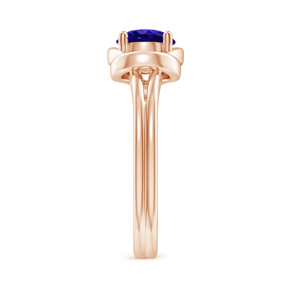6mm AAAA Solitaire Tanzanite Infinity Knot Ring in 18K Rose Gold side 299