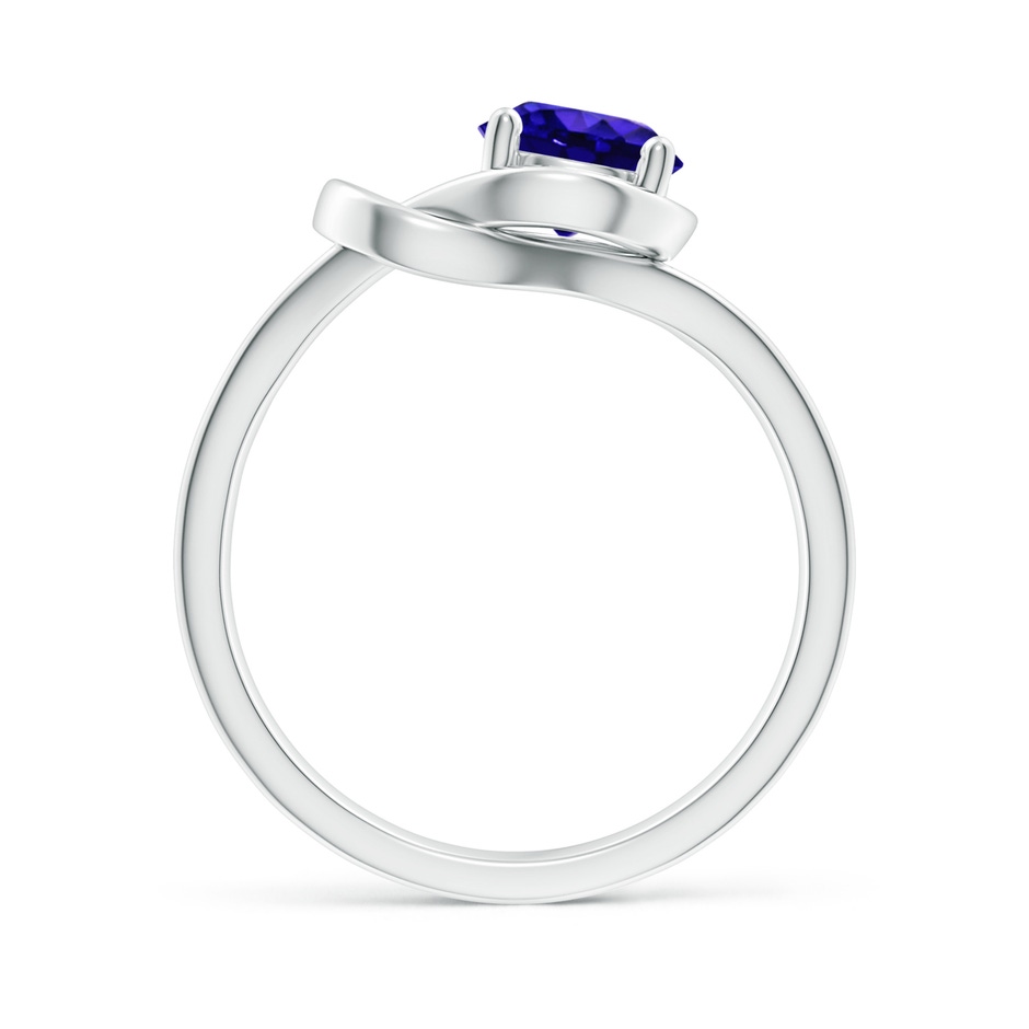 6mm AAAA Solitaire Tanzanite Infinity Knot Ring in 18K White Gold side 199