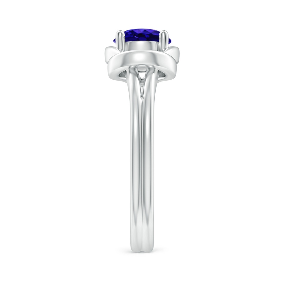 6mm AAAA Solitaire Tanzanite Infinity Knot Ring in 18K White Gold side 299