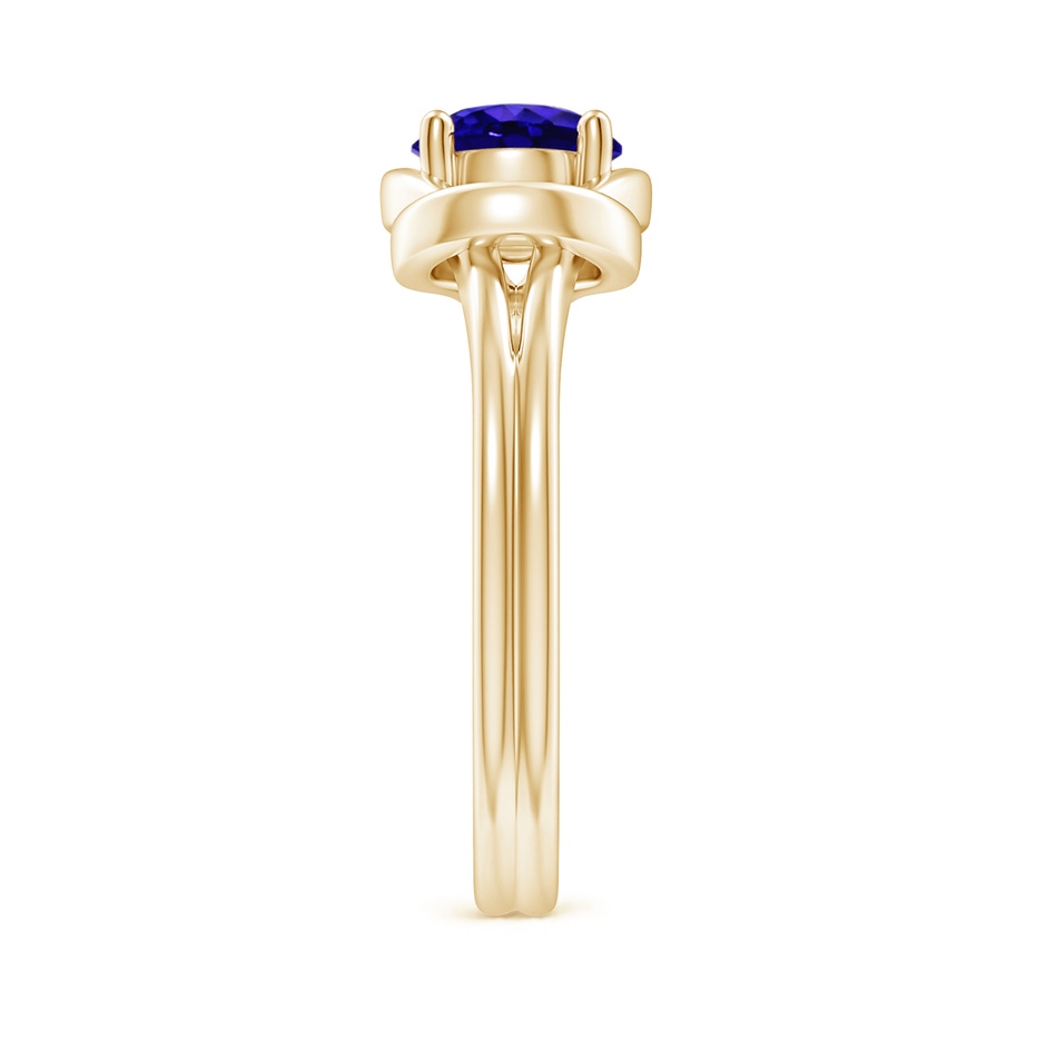 6mm AAAA Solitaire Tanzanite Infinity Knot Ring in Yellow Gold side 299