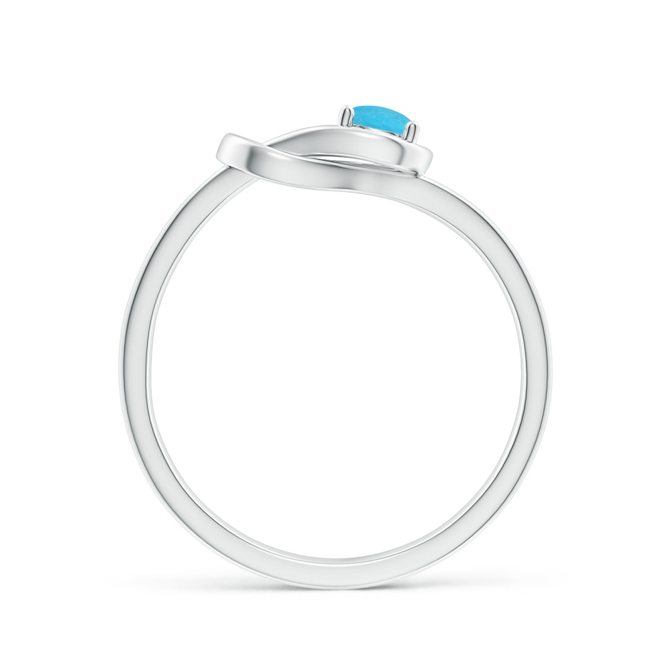 4mm A Solitaire Turquoise Infinity Knot Ring in White Gold side-1