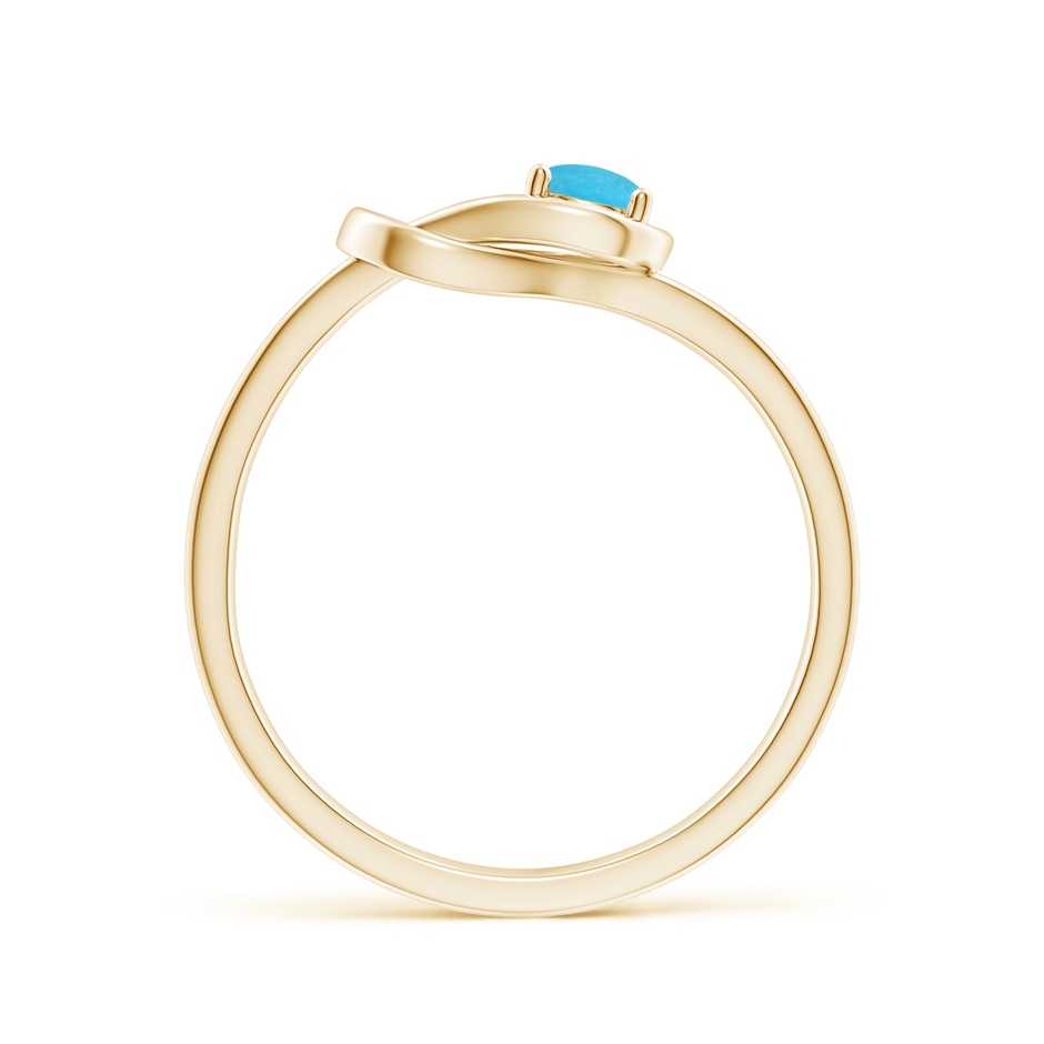 4mm A Solitaire Turquoise Infinity Knot Ring in Yellow Gold side-1