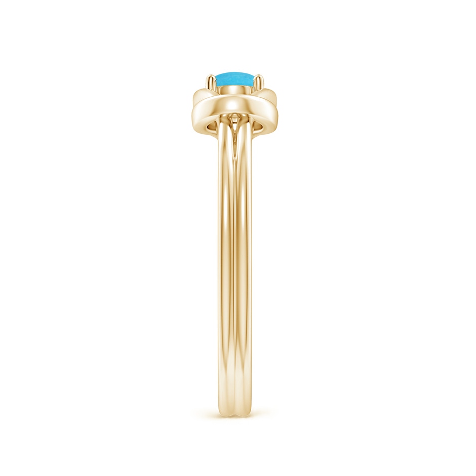 4mm A Solitaire Turquoise Infinity Knot Ring in Yellow Gold side-2