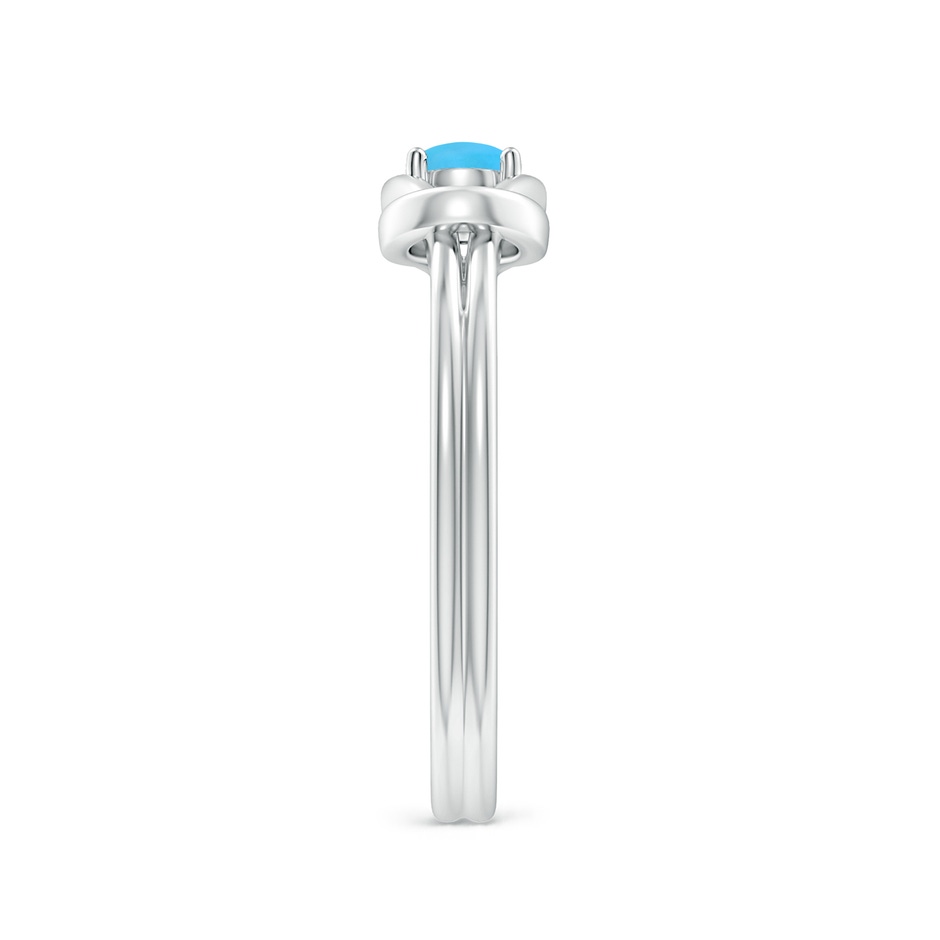 4mm AAA Solitaire Turquoise Infinity Knot Ring in White Gold side-2