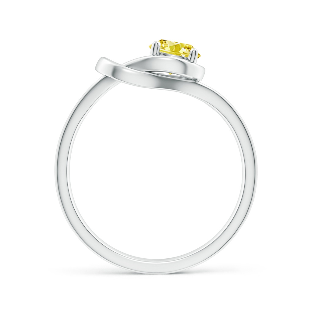 5.1mm AAAA Solitaire Fancy Intense Yellow Diamond Infinity Knot Ring in P950 Platinum - side 199