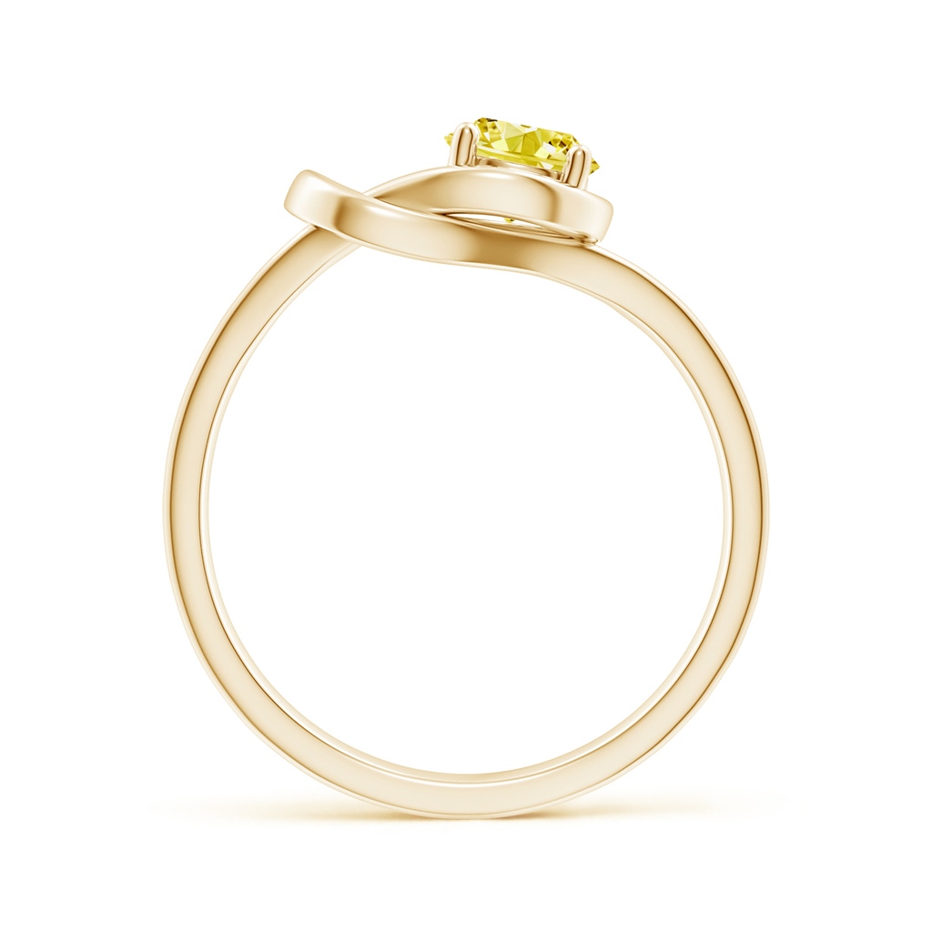 5.1mm AAAA Solitaire Fancy Intense Yellow Diamond Infinity Knot Ring in Yellow Gold - side 199
