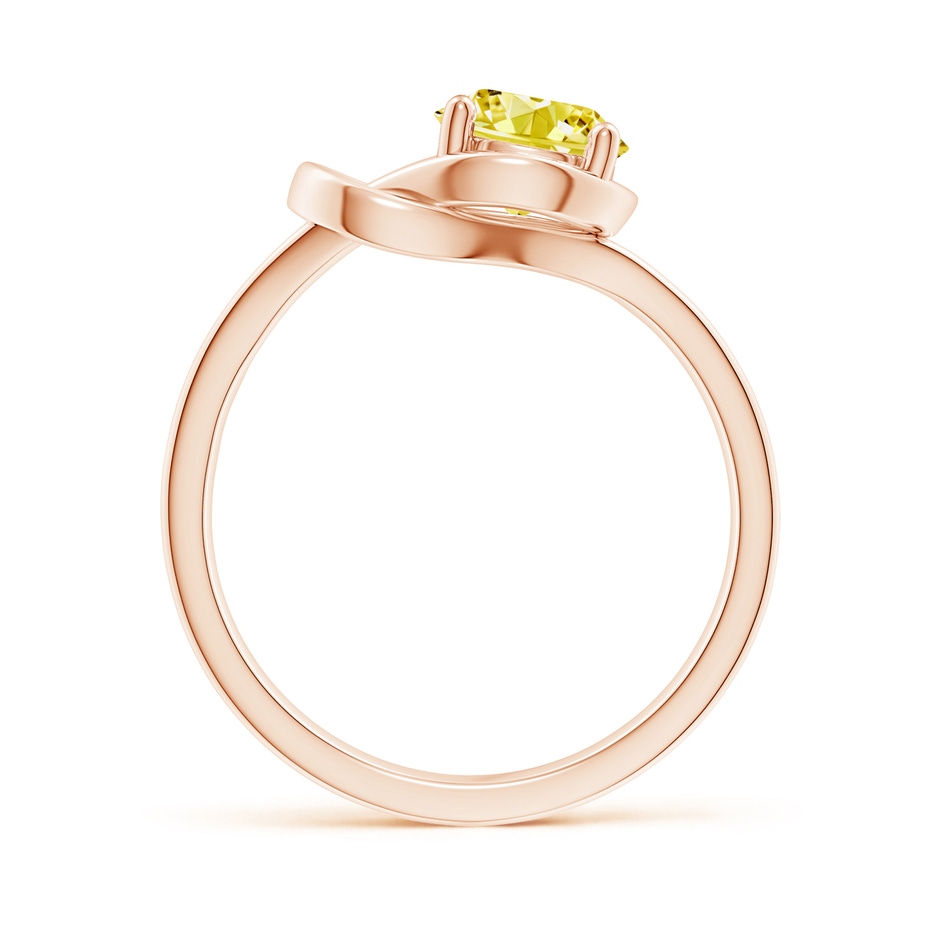 6.4mm AAAA Solitaire Fancy Intense Yellow Diamond Infinity Knot Ring in Rose Gold side 199