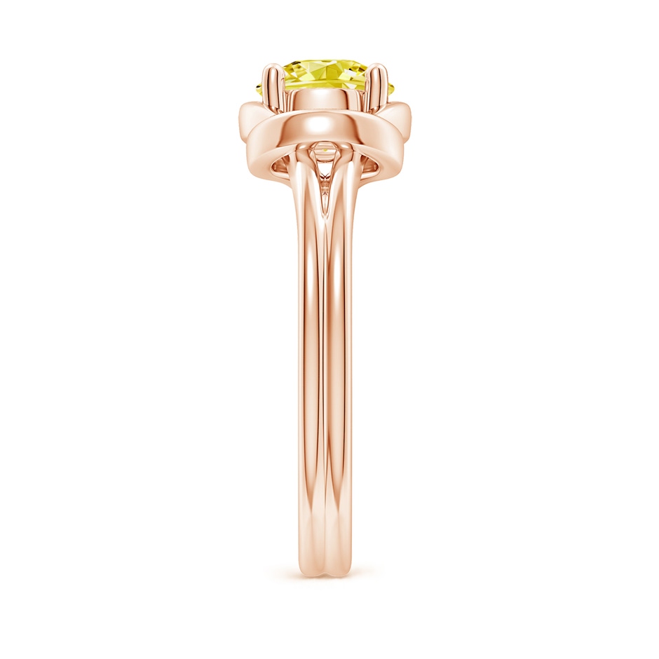 6.4mm AAAA Solitaire Fancy Intense Yellow Diamond Infinity Knot Ring in Rose Gold side 299
