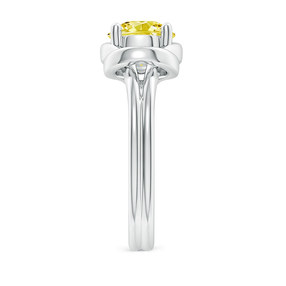 7.5mm AAAA Solitaire Fancy Intense Yellow Diamond Infinity Knot Ring in P950 Platinum side 299