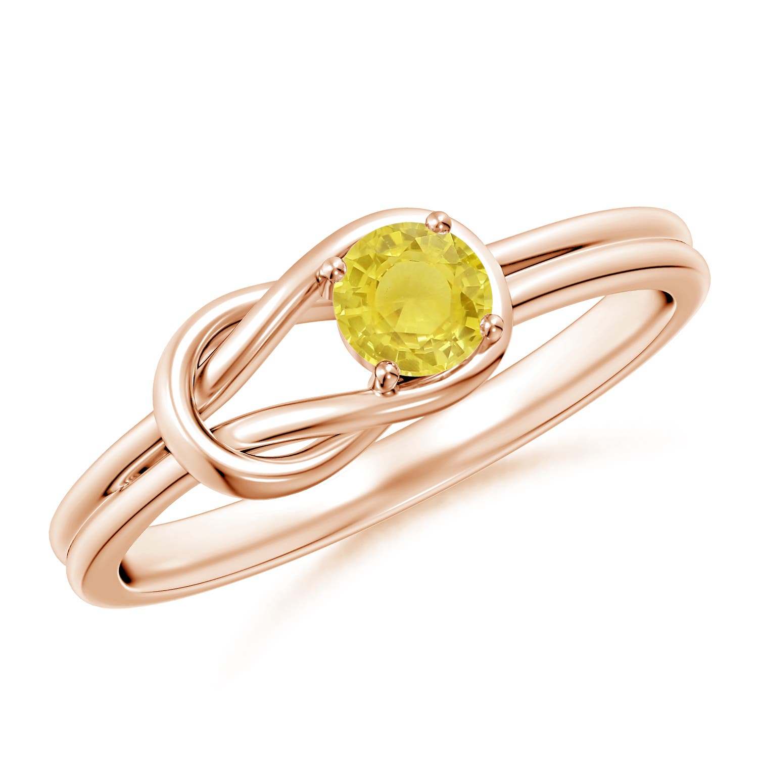 A - Yellow Sapphire / 0.27 CT / 14 KT Rose Gold