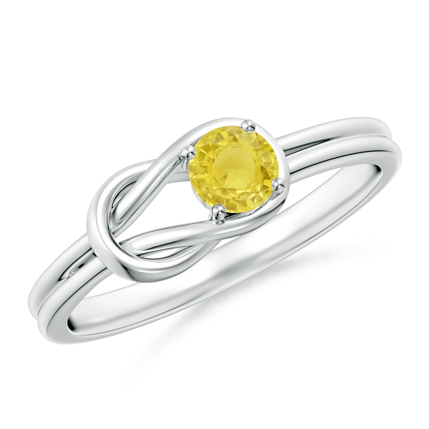 A - Yellow Sapphire / 0.27 CT / 14 KT White Gold