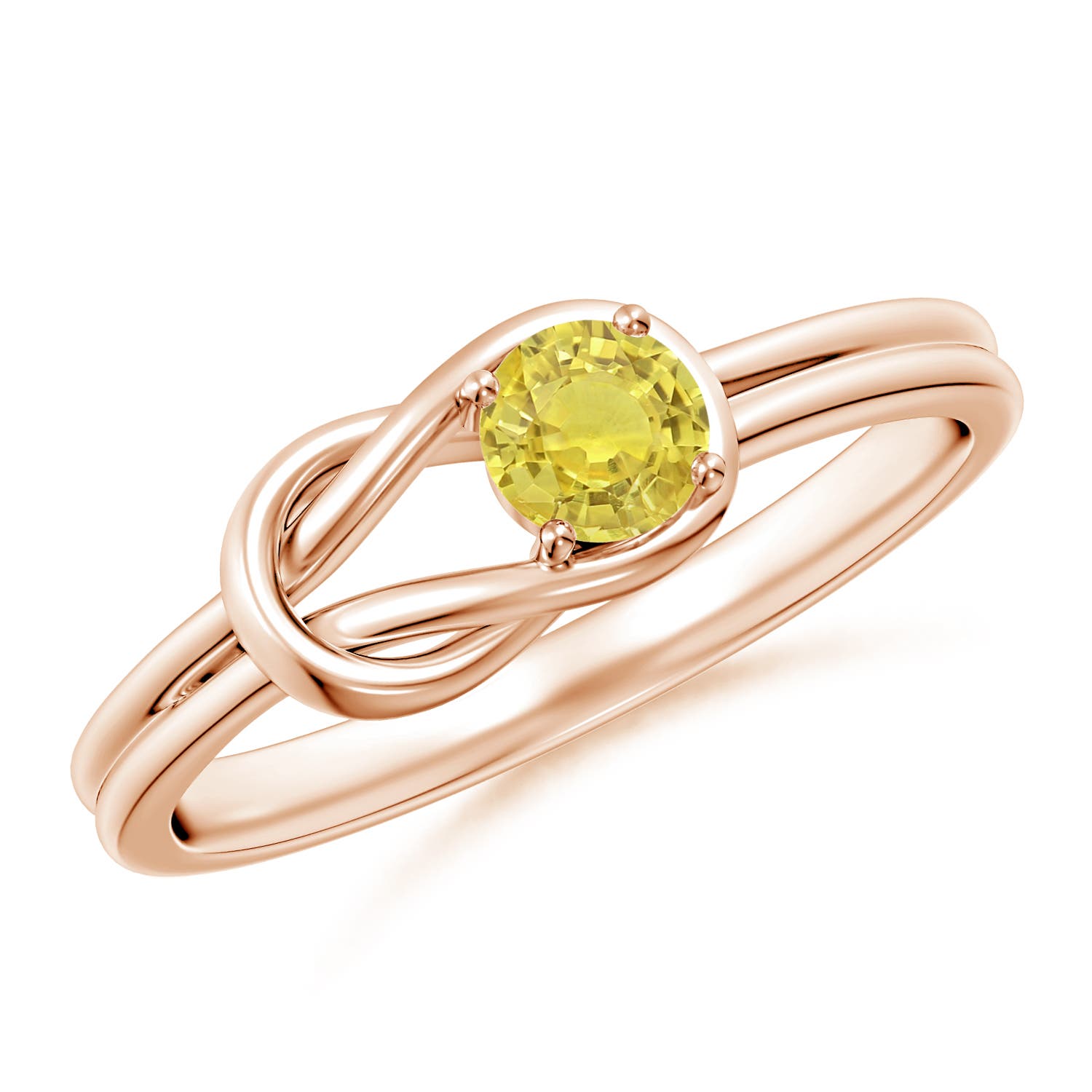 AA - Yellow Sapphire / 0.27 CT / 14 KT Rose Gold