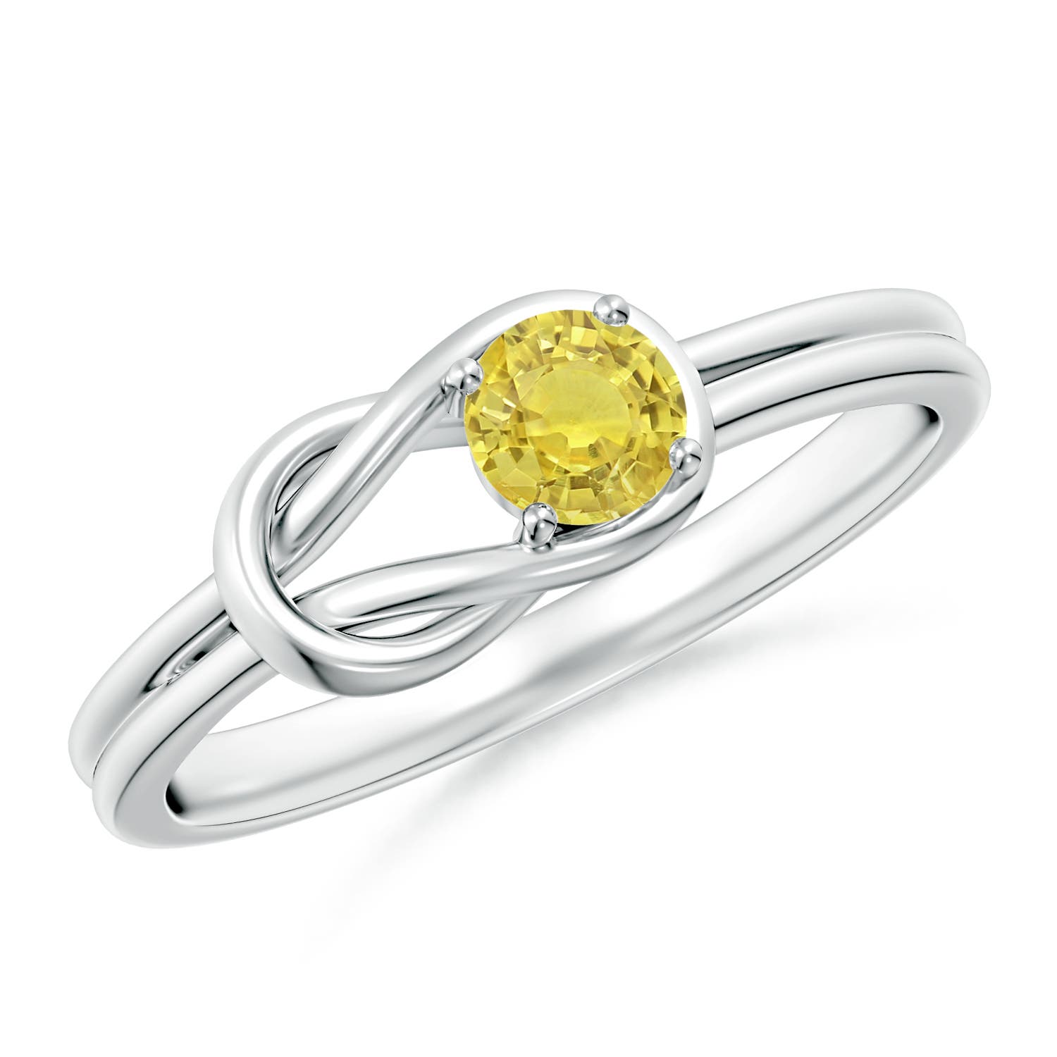 AA - Yellow Sapphire / 0.27 CT / 14 KT White Gold