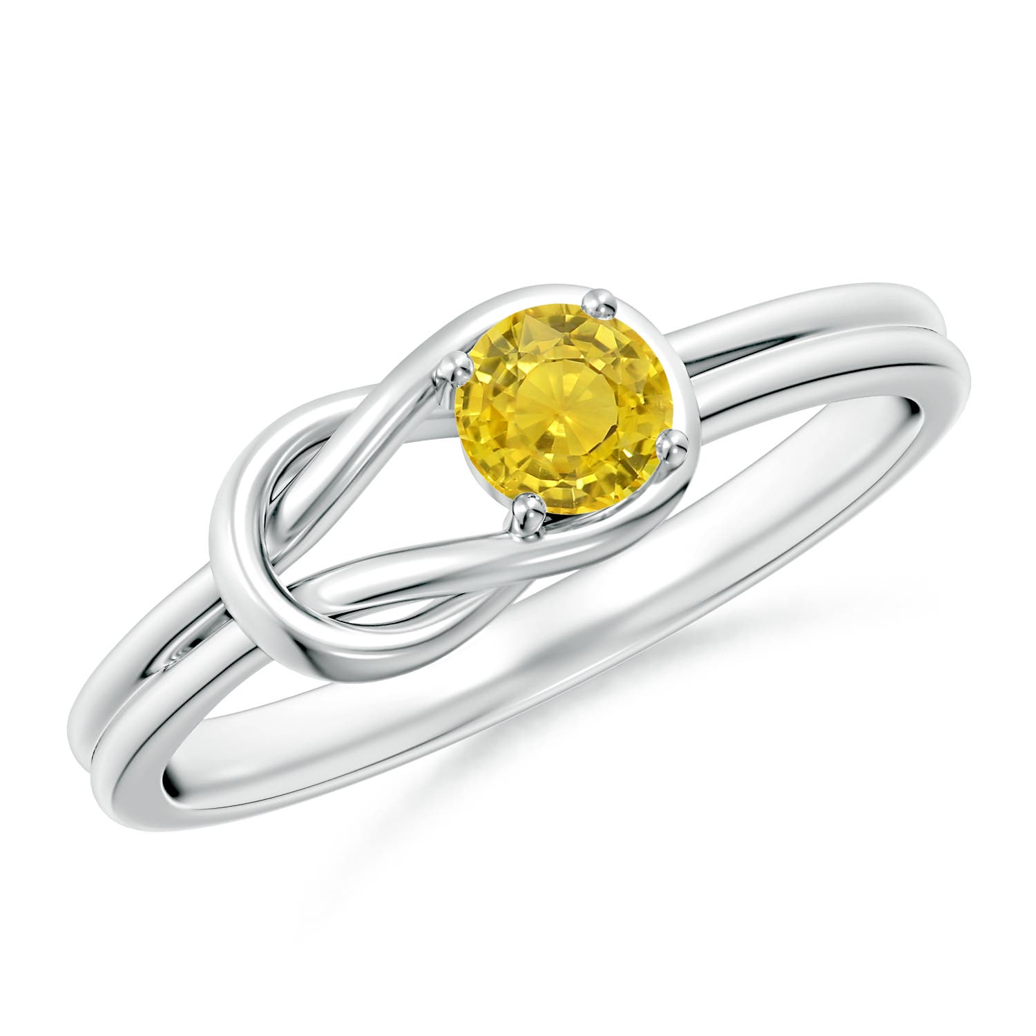 AAA - Yellow Sapphire / 0.27 CT / 14 KT White Gold