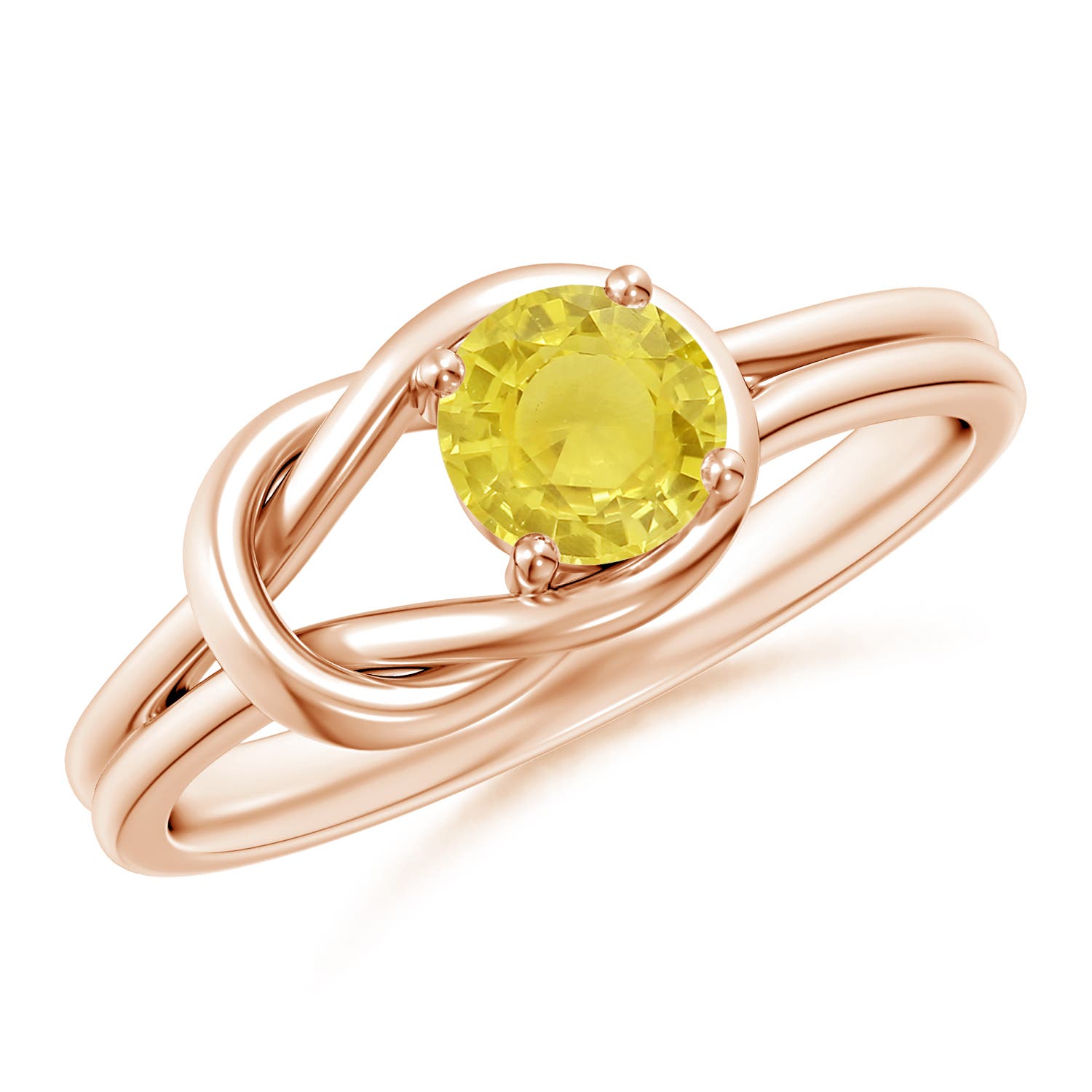 A - Yellow Sapphire / 0.53 CT / 14 KT Rose Gold