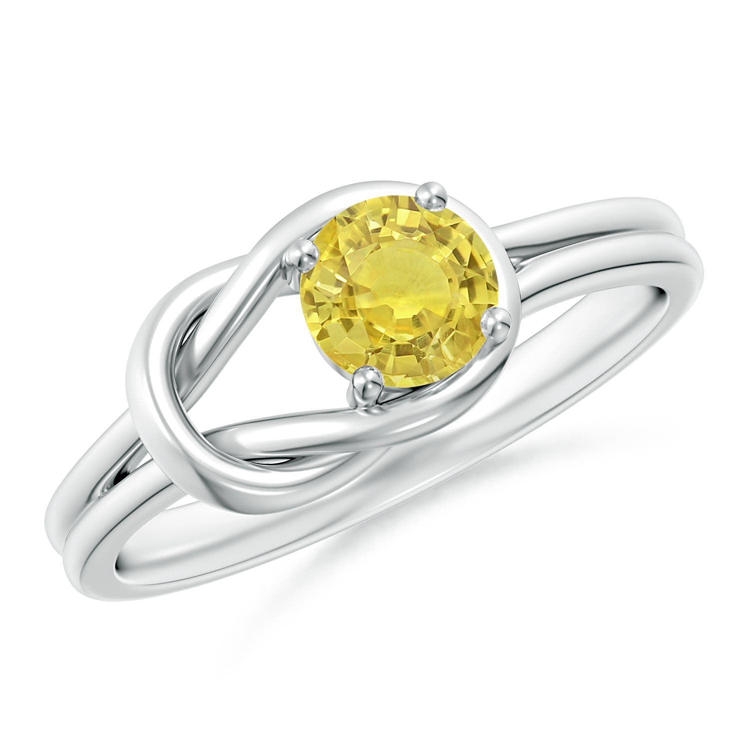 AA - Yellow Sapphire / 0.53 CT / 14 KT White Gold