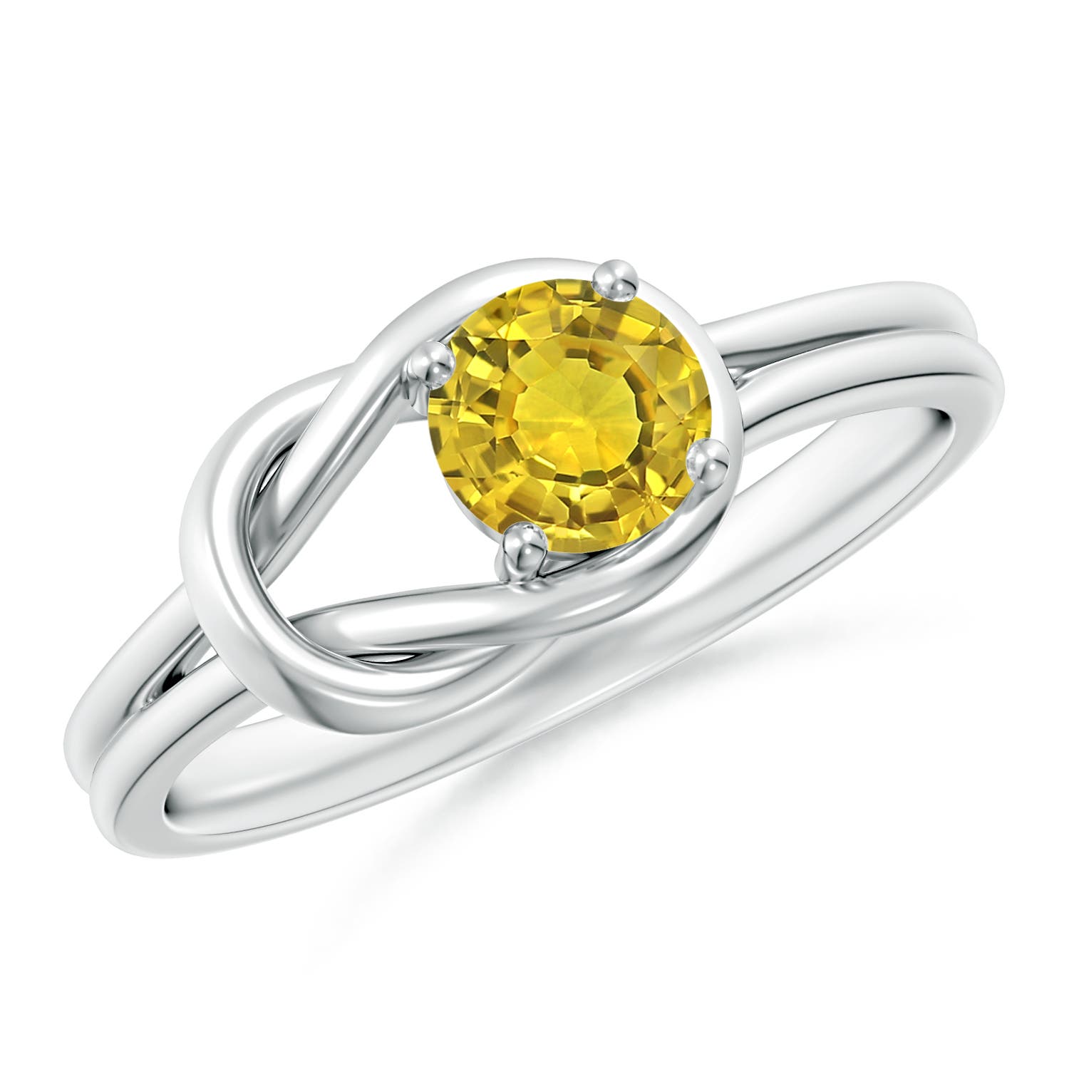 AAAA - Yellow Sapphire / 0.53 CT / 14 KT White Gold