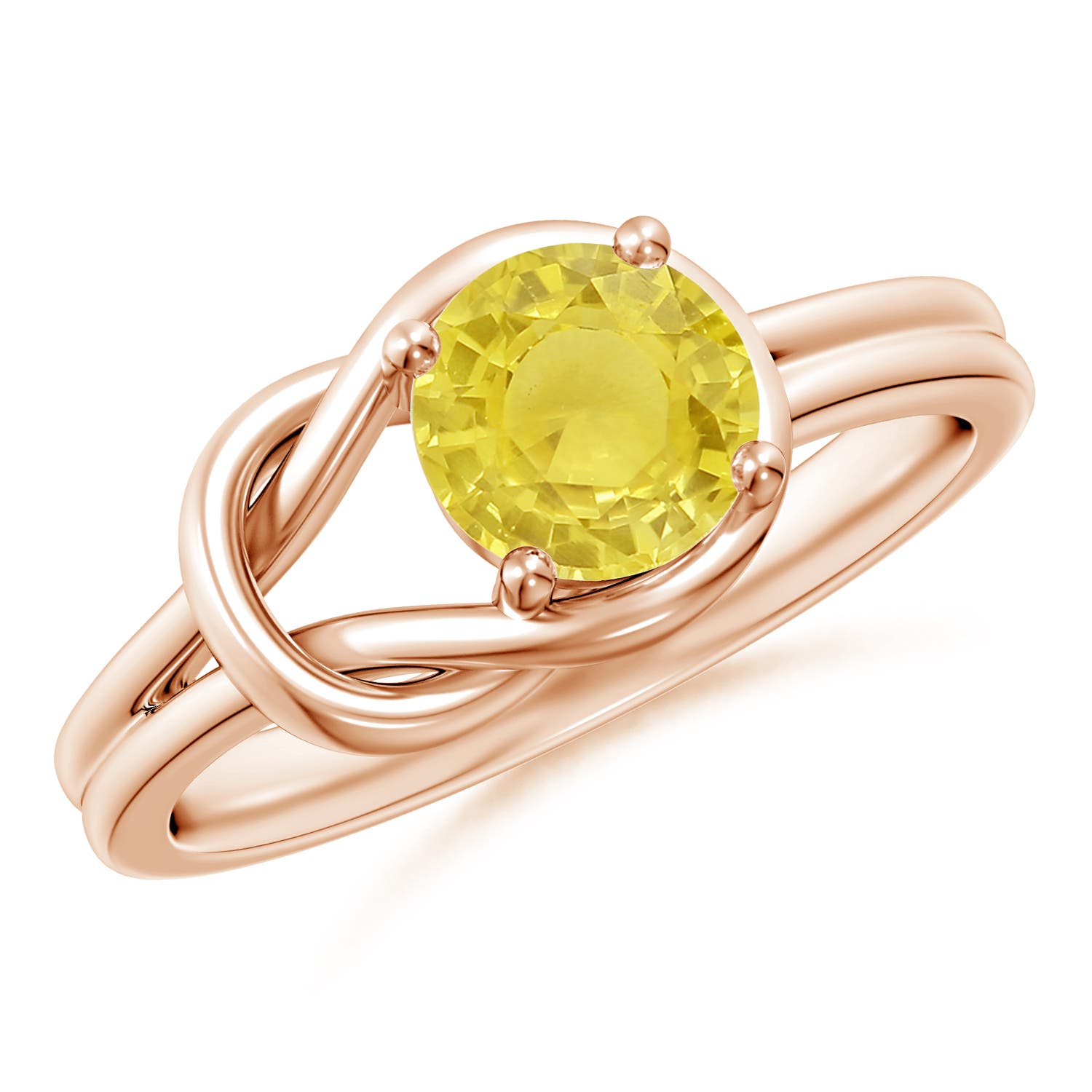 A - Yellow Sapphire / 1 CT / 14 KT Rose Gold