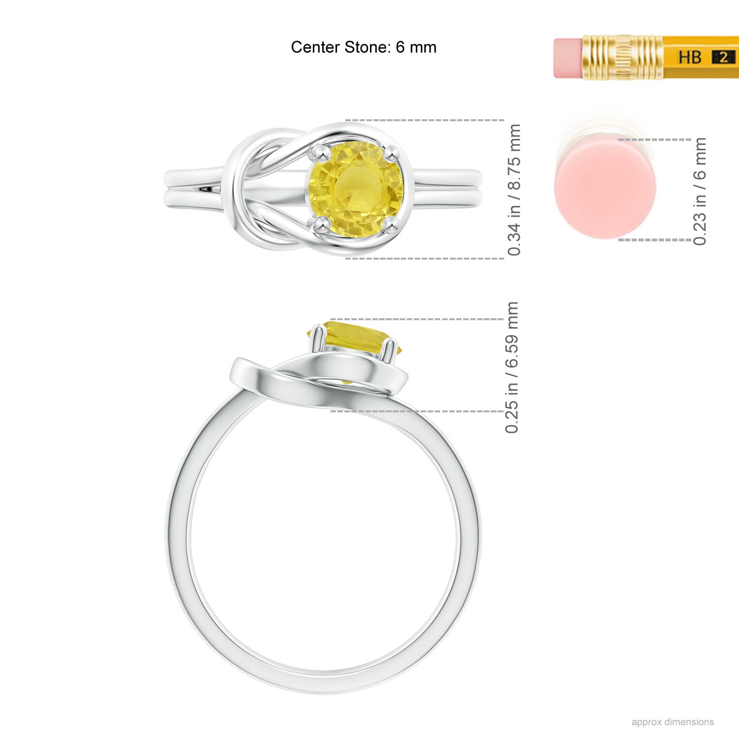 A - Yellow Sapphire / 1 CT / 14 KT White Gold