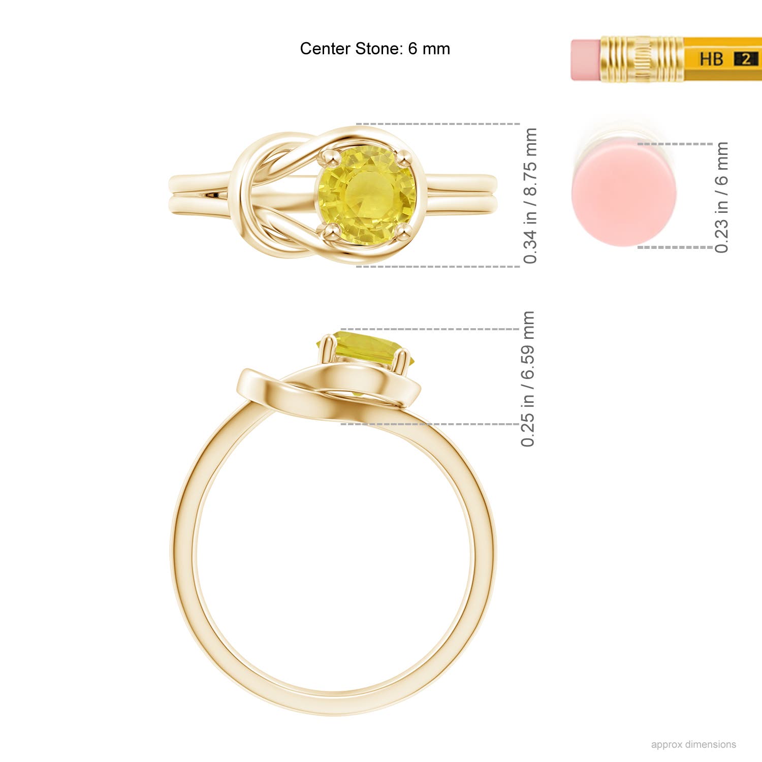 A - Yellow Sapphire / 1 CT / 14 KT Yellow Gold