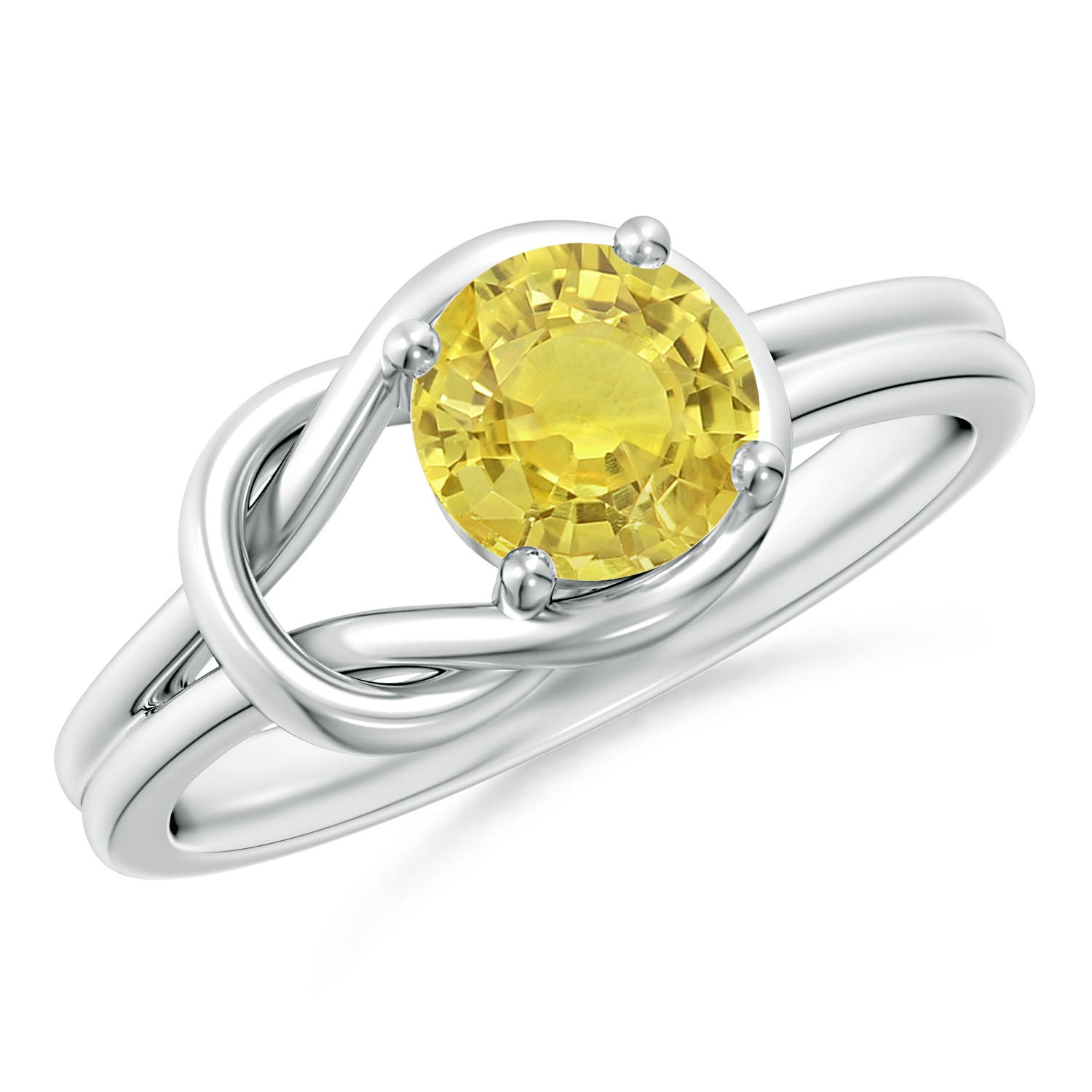 AA - Yellow Sapphire / 1 CT / 14 KT White Gold