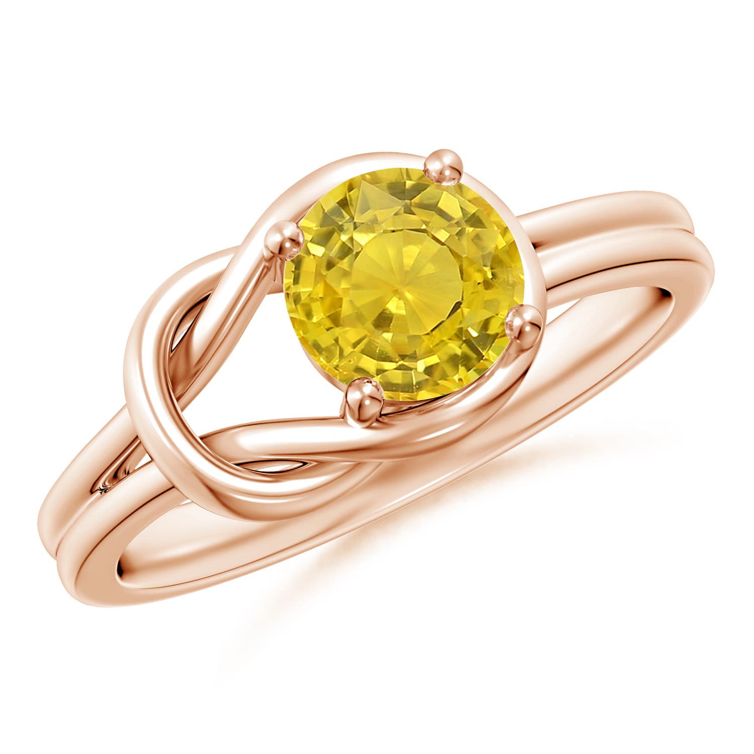 AAA - Yellow Sapphire / 1 CT / 14 KT Rose Gold