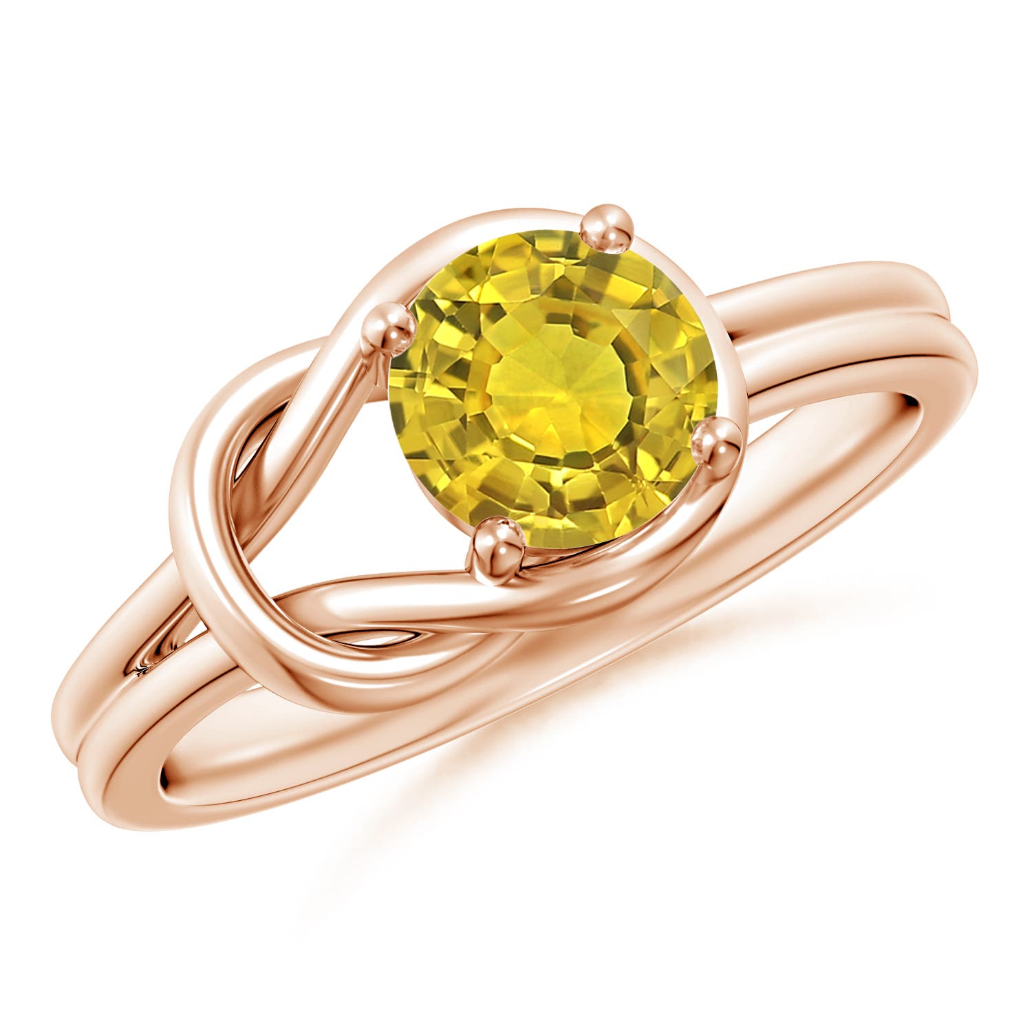 AAAA - Yellow Sapphire / 1 CT / 14 KT Rose Gold