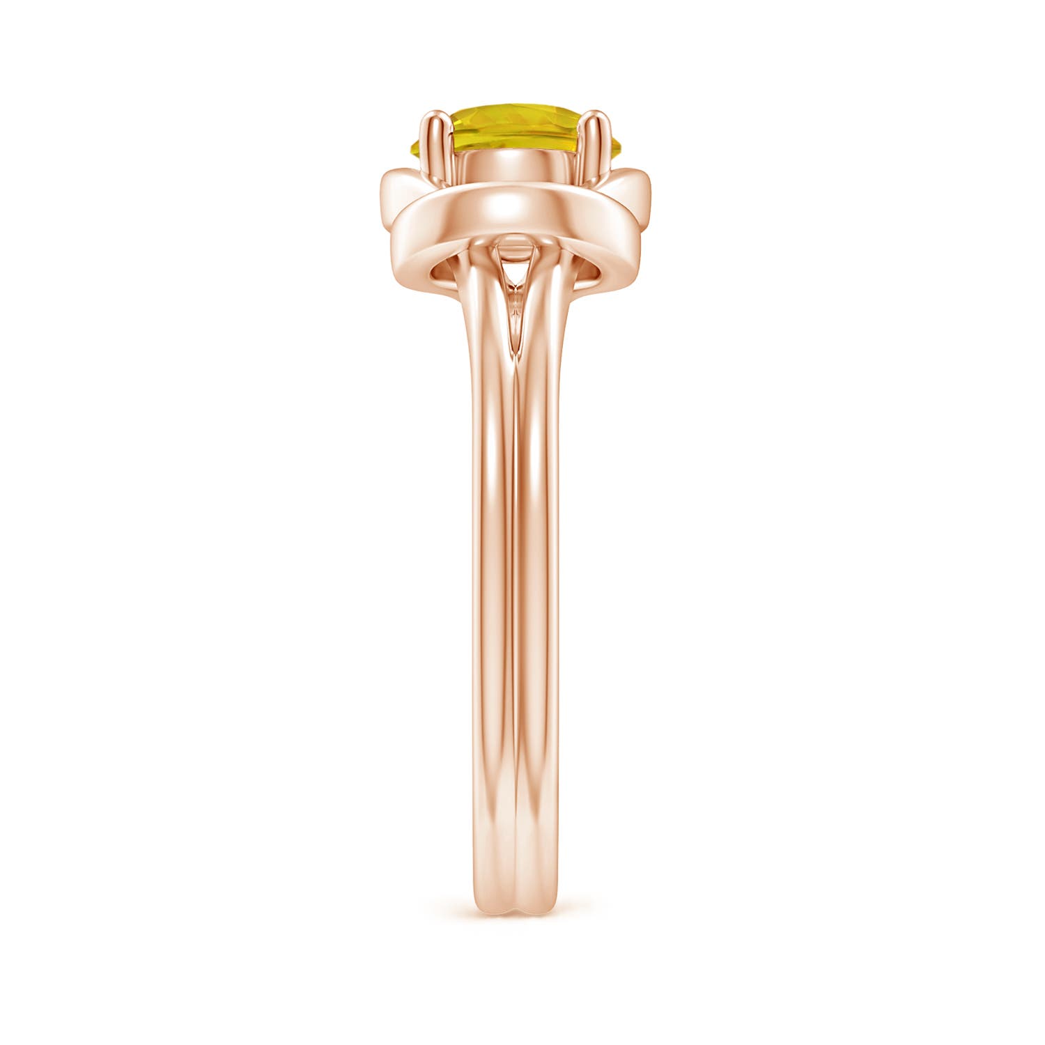 AAAA - Yellow Sapphire / 1 CT / 14 KT Rose Gold