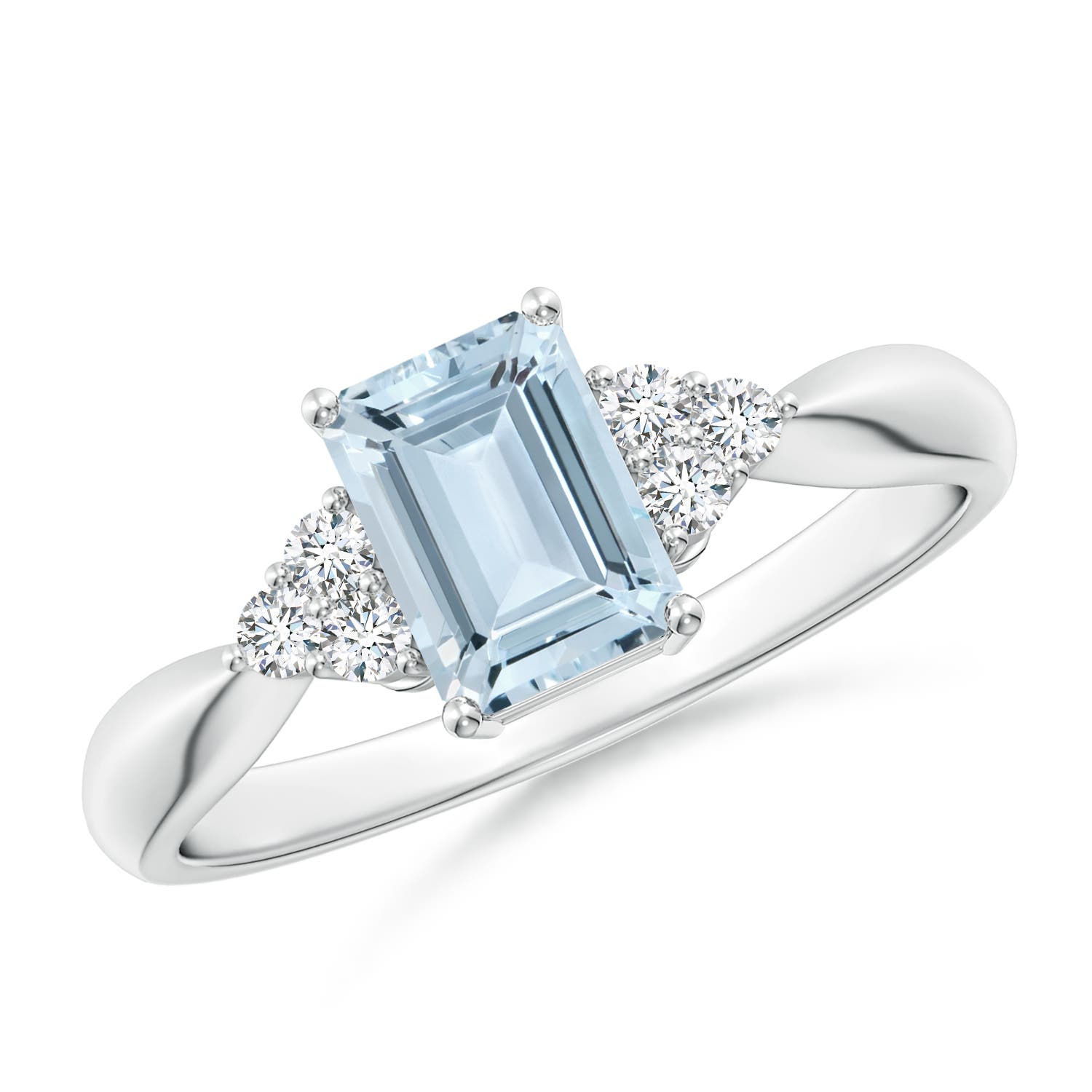 A - Aquamarine / 0.97 CT / 14 KT White Gold