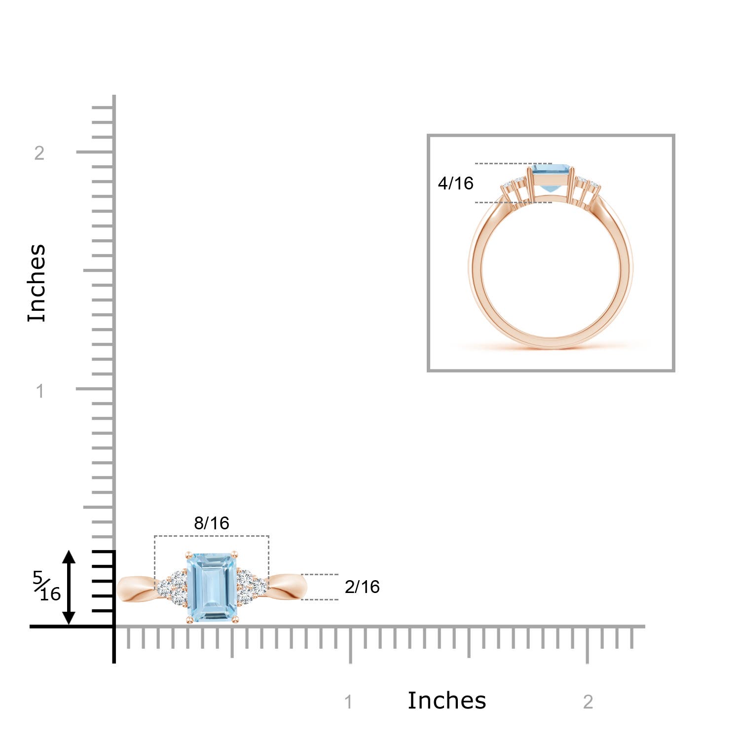 AA - Aquamarine / 1.52 CT / 14 KT Rose Gold