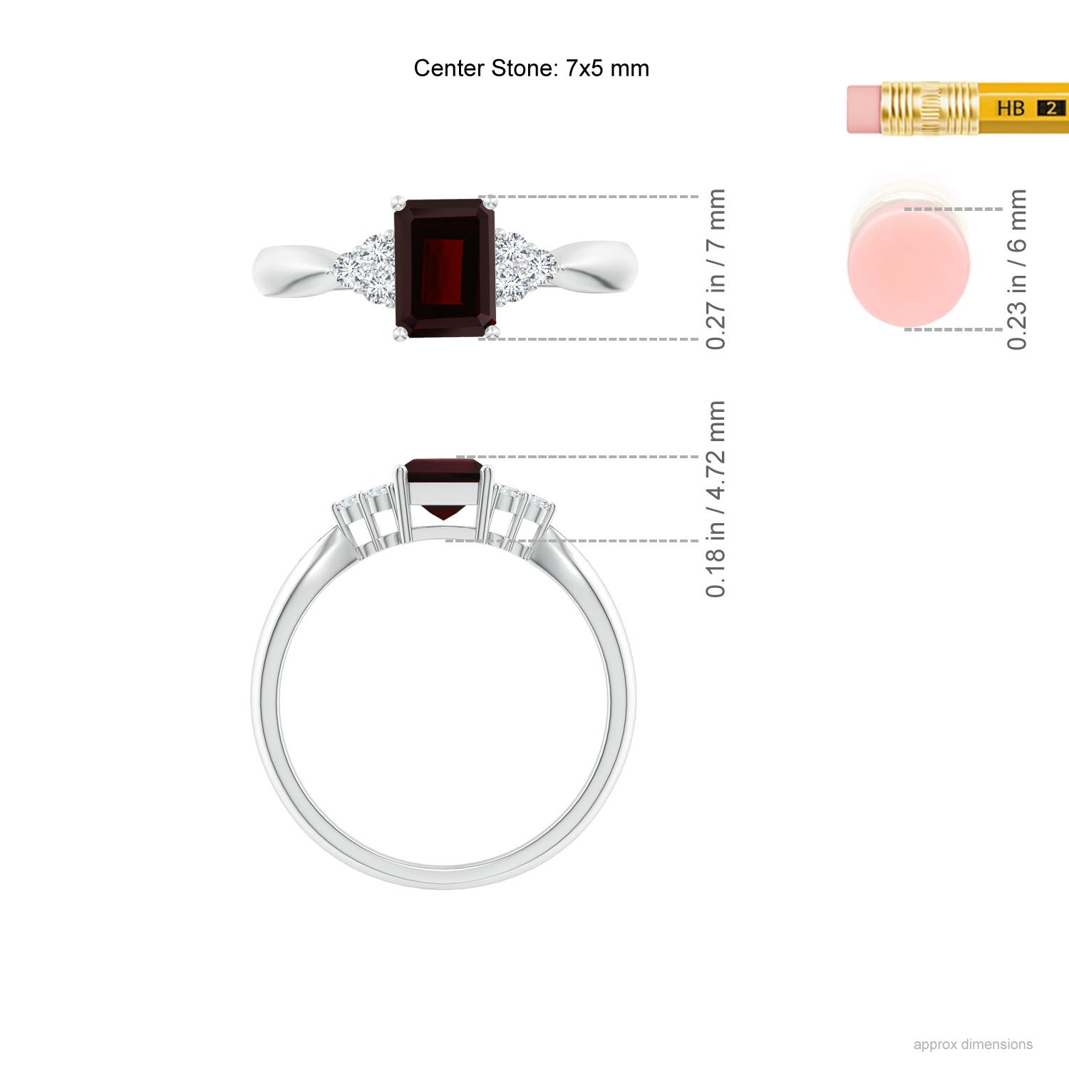 A - Garnet / 1.37 CT / 14 KT White Gold