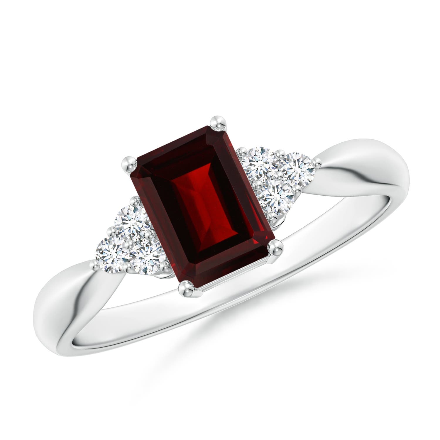 AA - Garnet / 1.37 CT / 14 KT White Gold