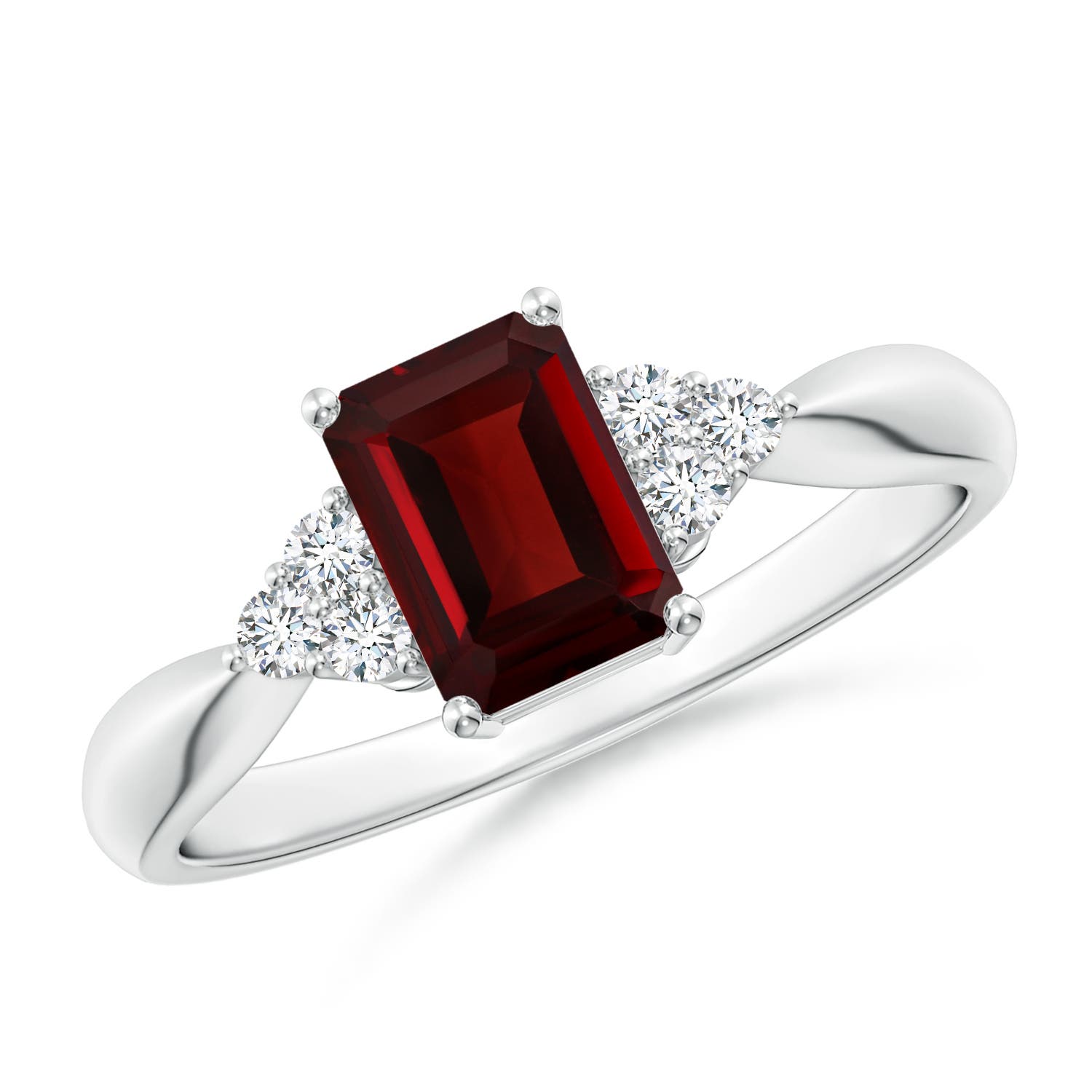 AAA - Garnet / 1.37 CT / 14 KT White Gold