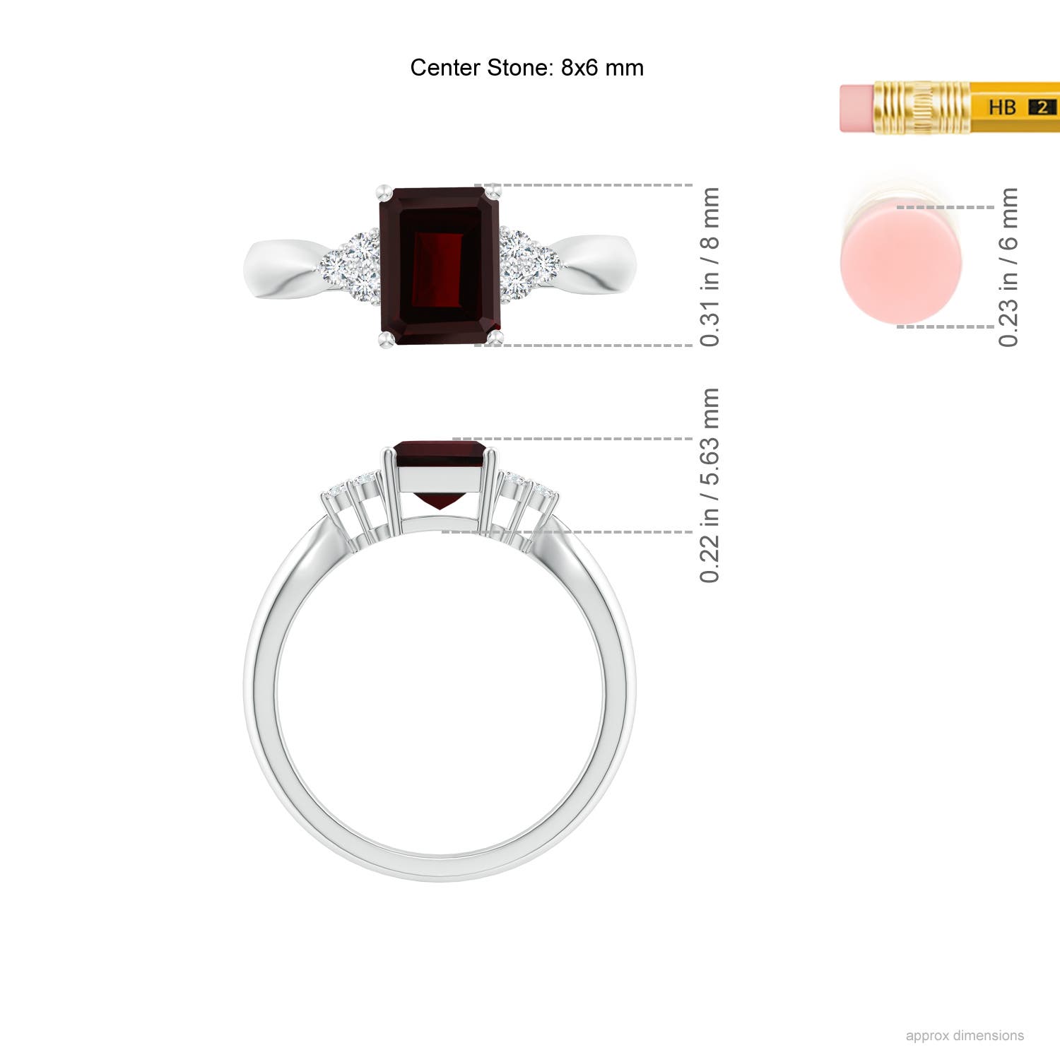 A - Garnet / 1.97 CT / 14 KT White Gold