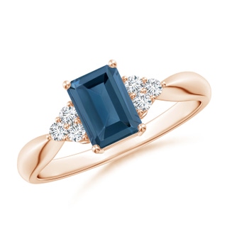 Emerald Cut A London Blue Topaz