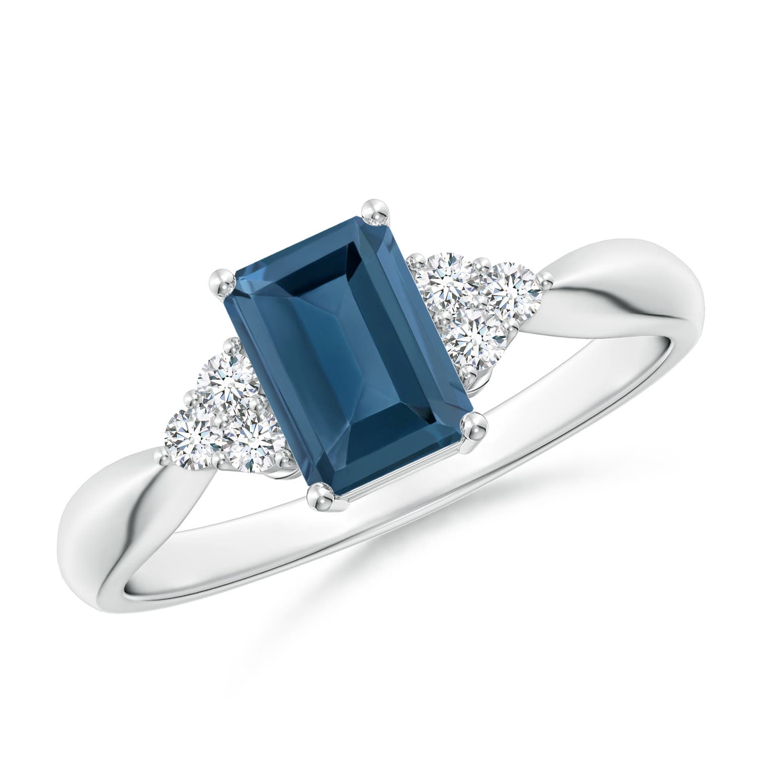 A - London Blue Topaz / 1.37 CT / 14 KT White Gold