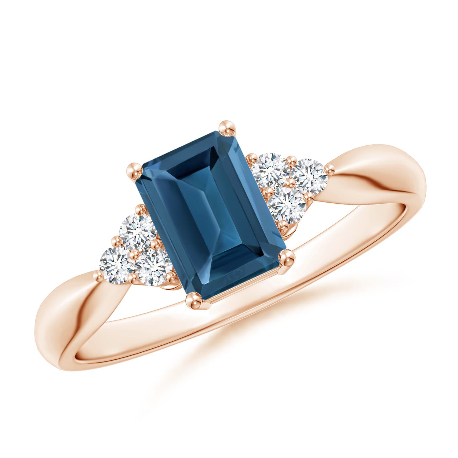 AA - London Blue Topaz / 1.37 CT / 14 KT Rose Gold