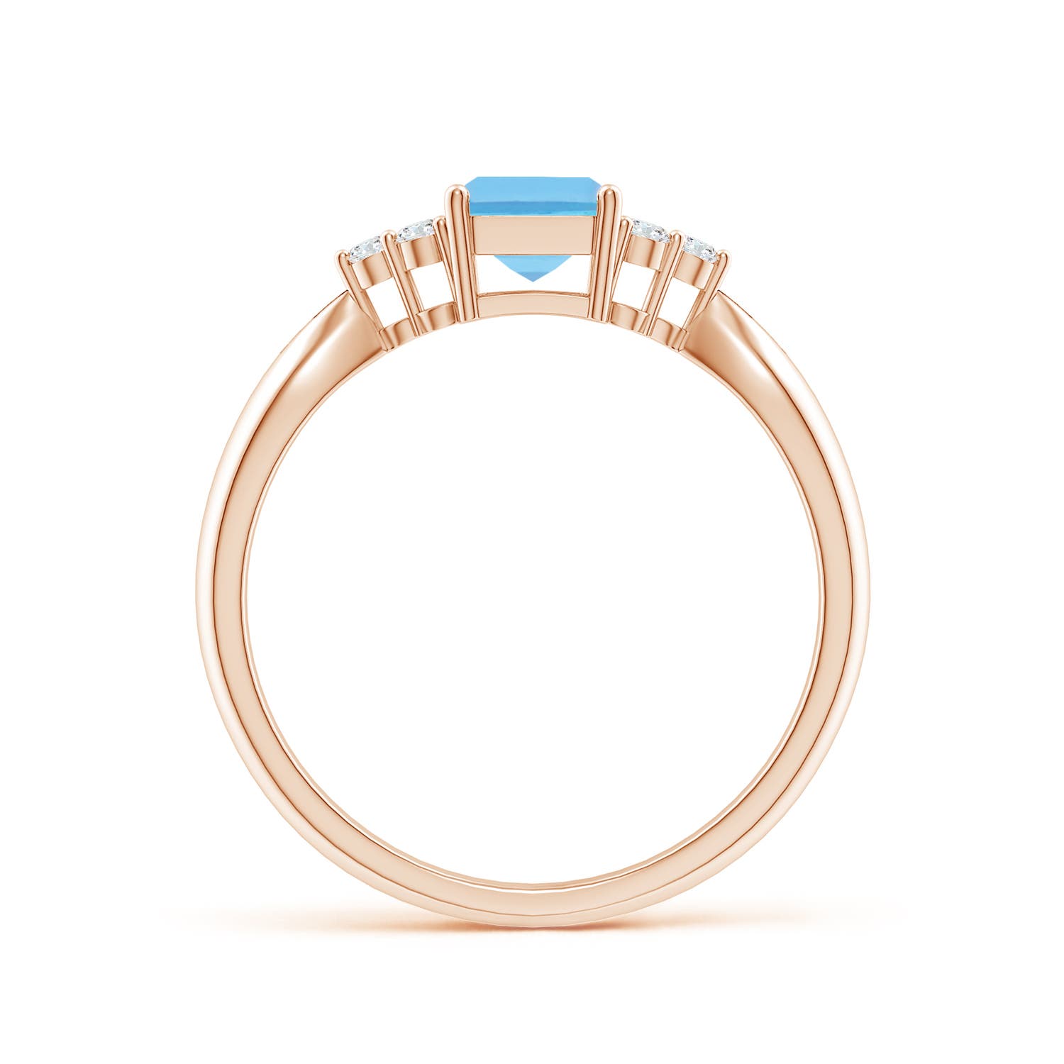 A - Swiss Blue Topaz / 1.37 CT / 14 KT Rose Gold