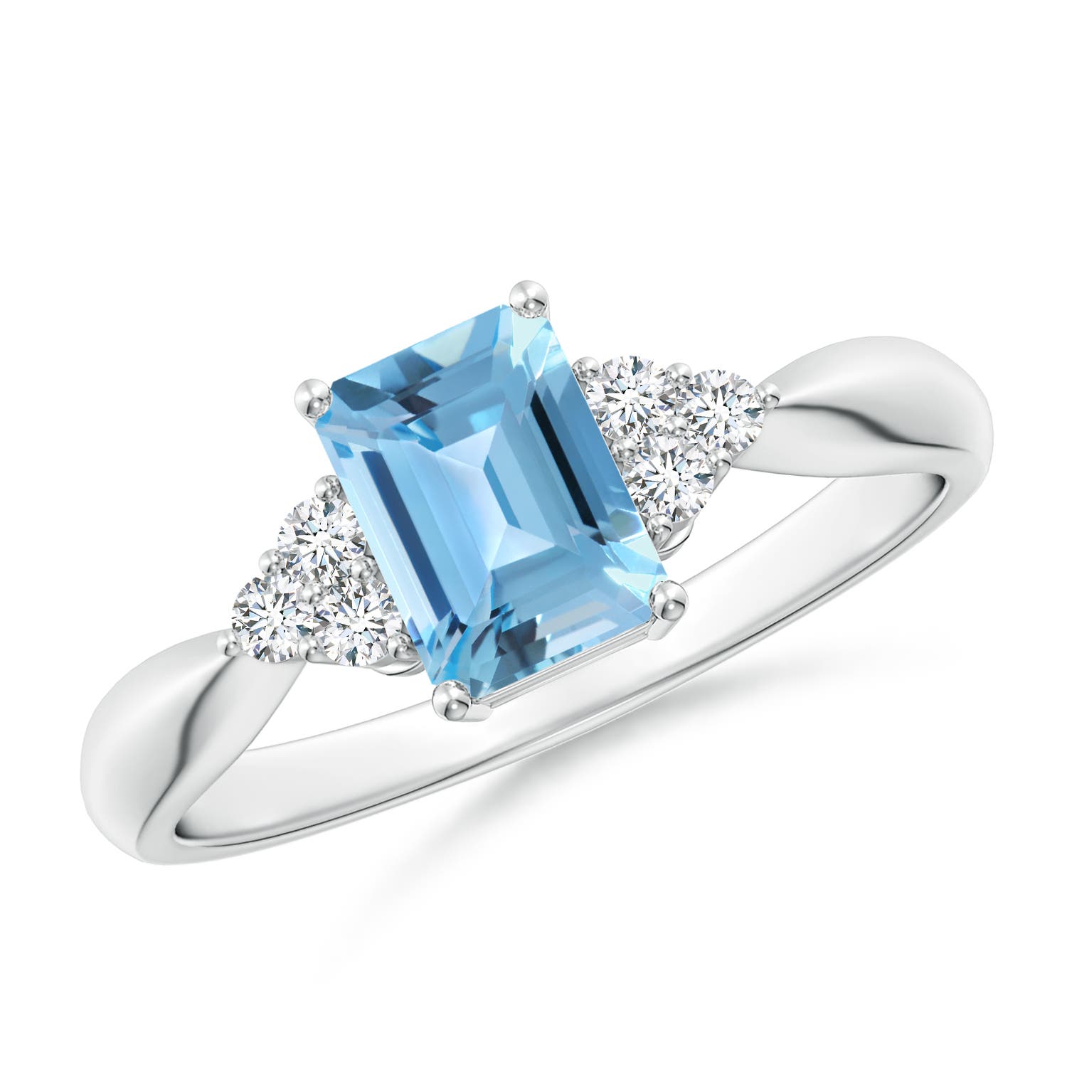 A - Swiss Blue Topaz / 1.37 CT / 14 KT White Gold