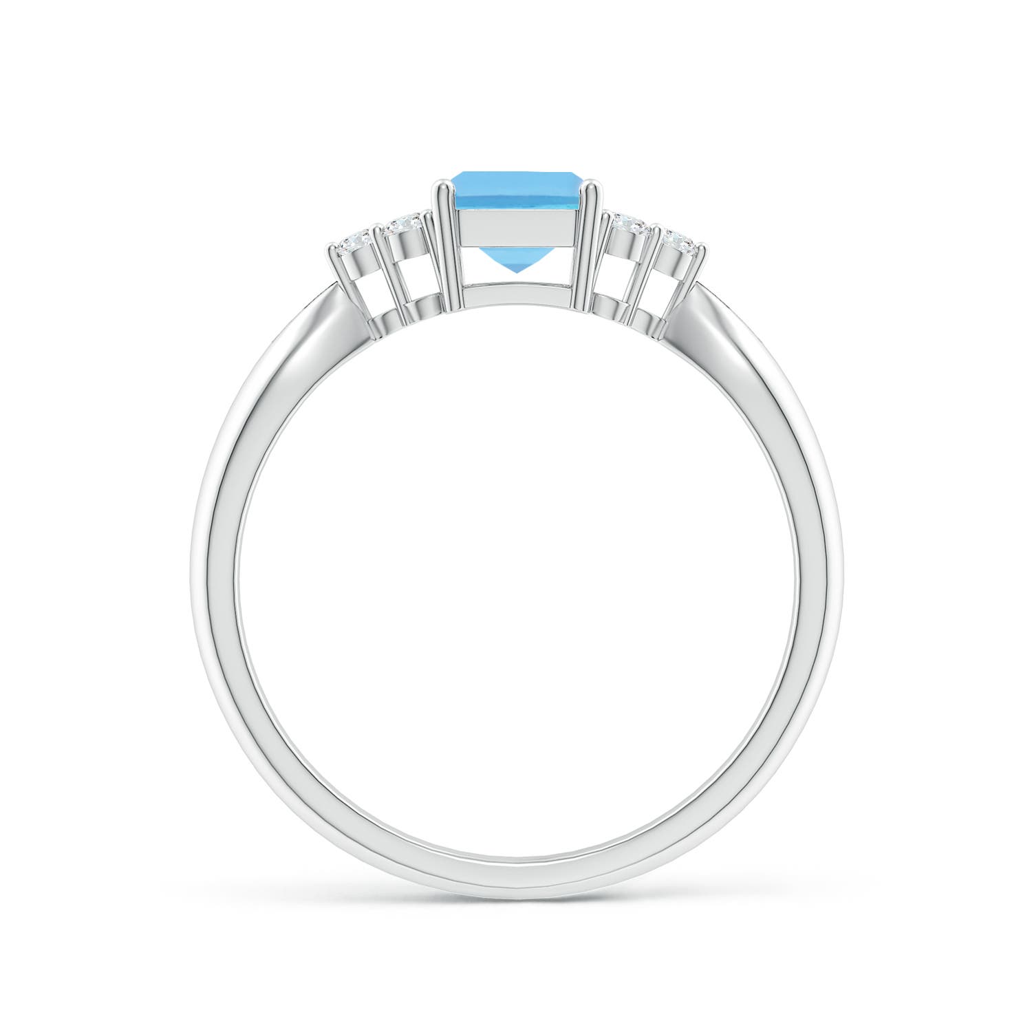 A - Swiss Blue Topaz / 1.37 CT / 14 KT White Gold