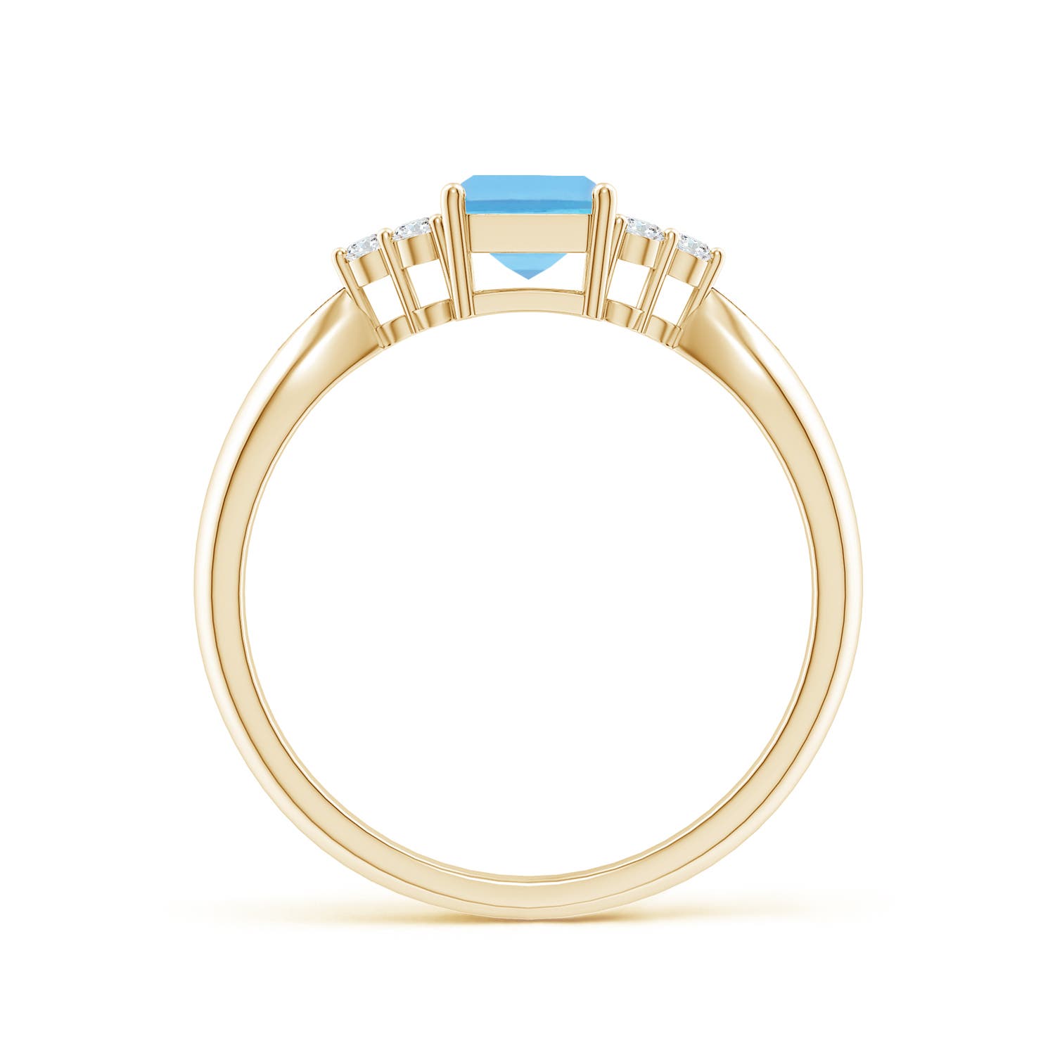 A - Swiss Blue Topaz / 1.37 CT / 14 KT Yellow Gold