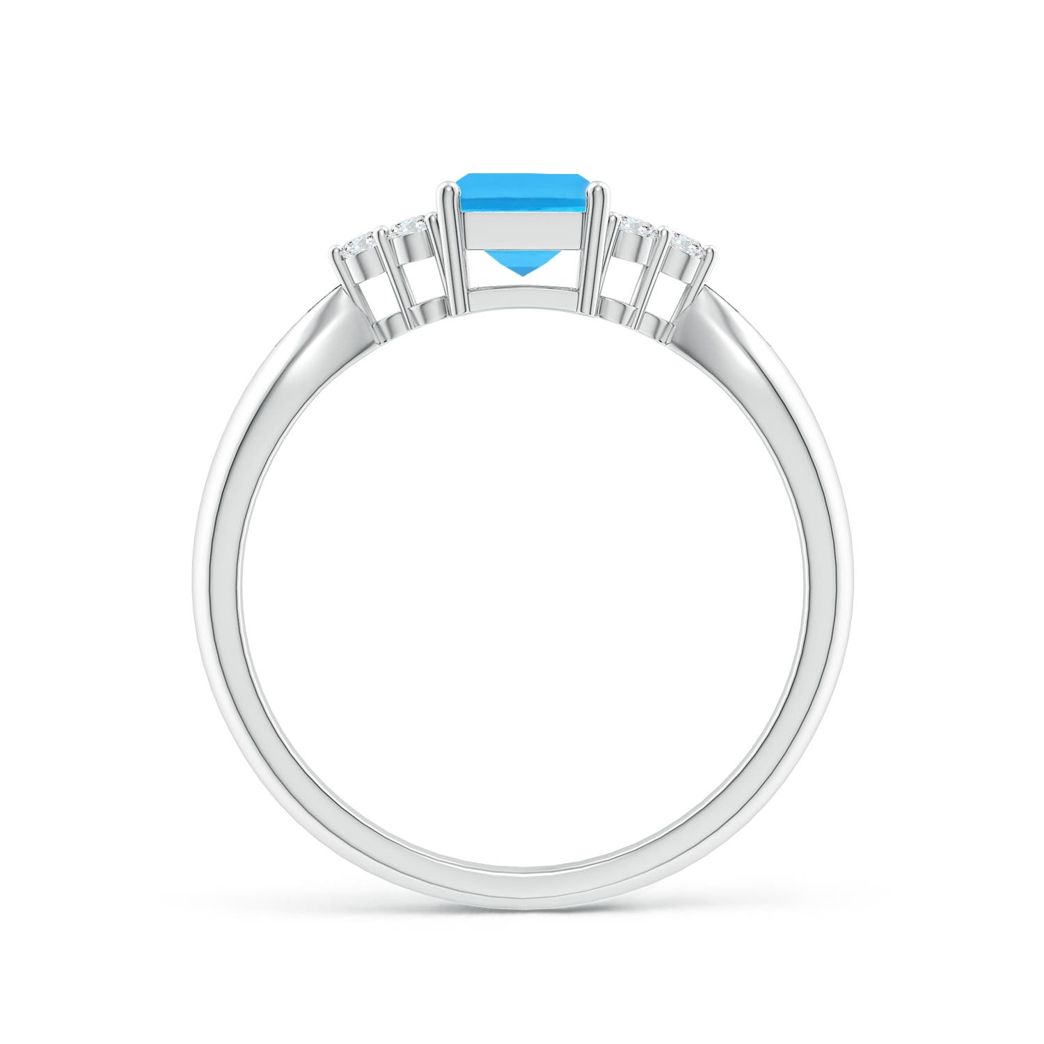 AAA - Swiss Blue Topaz / 1.37 CT / 14 KT White Gold