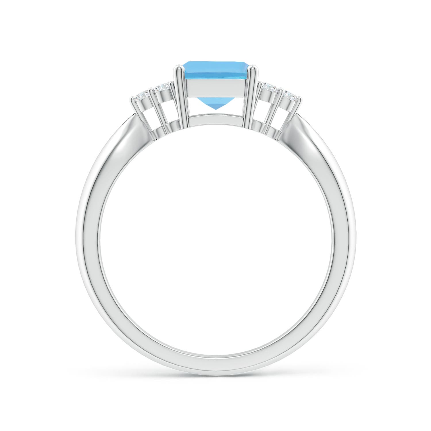 A - Swiss Blue Topaz / 2.12 CT / 14 KT White Gold