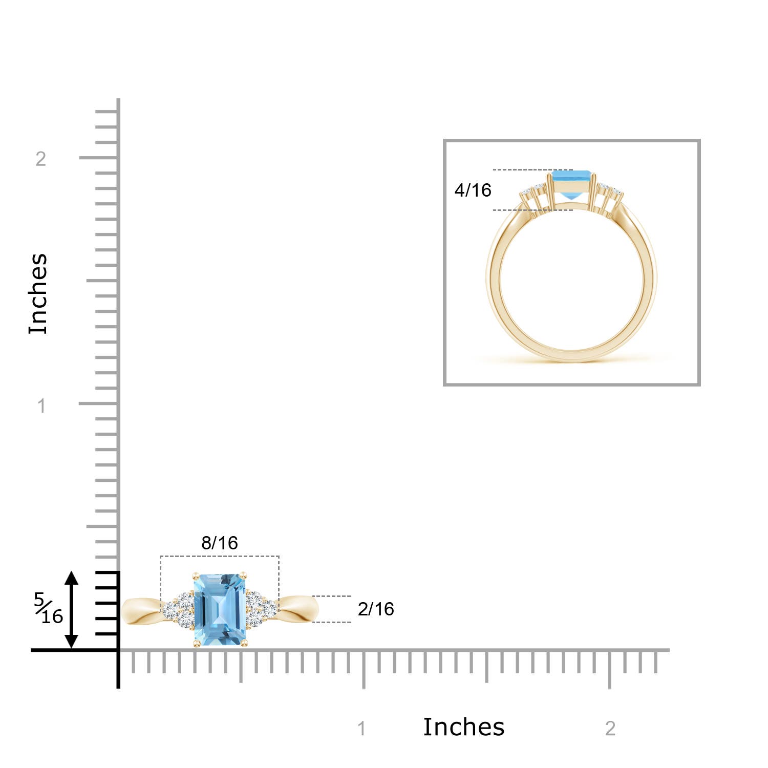 A - Swiss Blue Topaz / 2.12 CT / 14 KT Yellow Gold