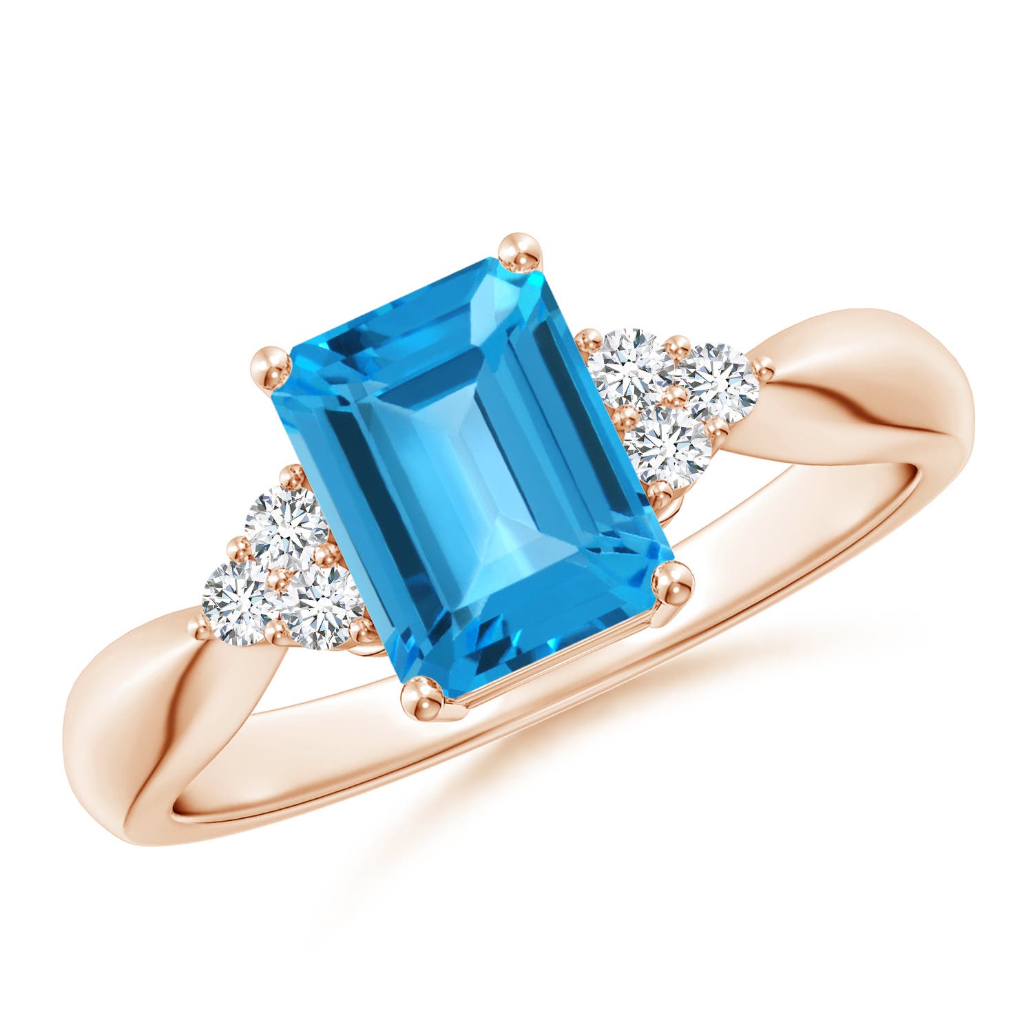 AAA - Swiss Blue Topaz / 2.12 CT / 14 KT Rose Gold