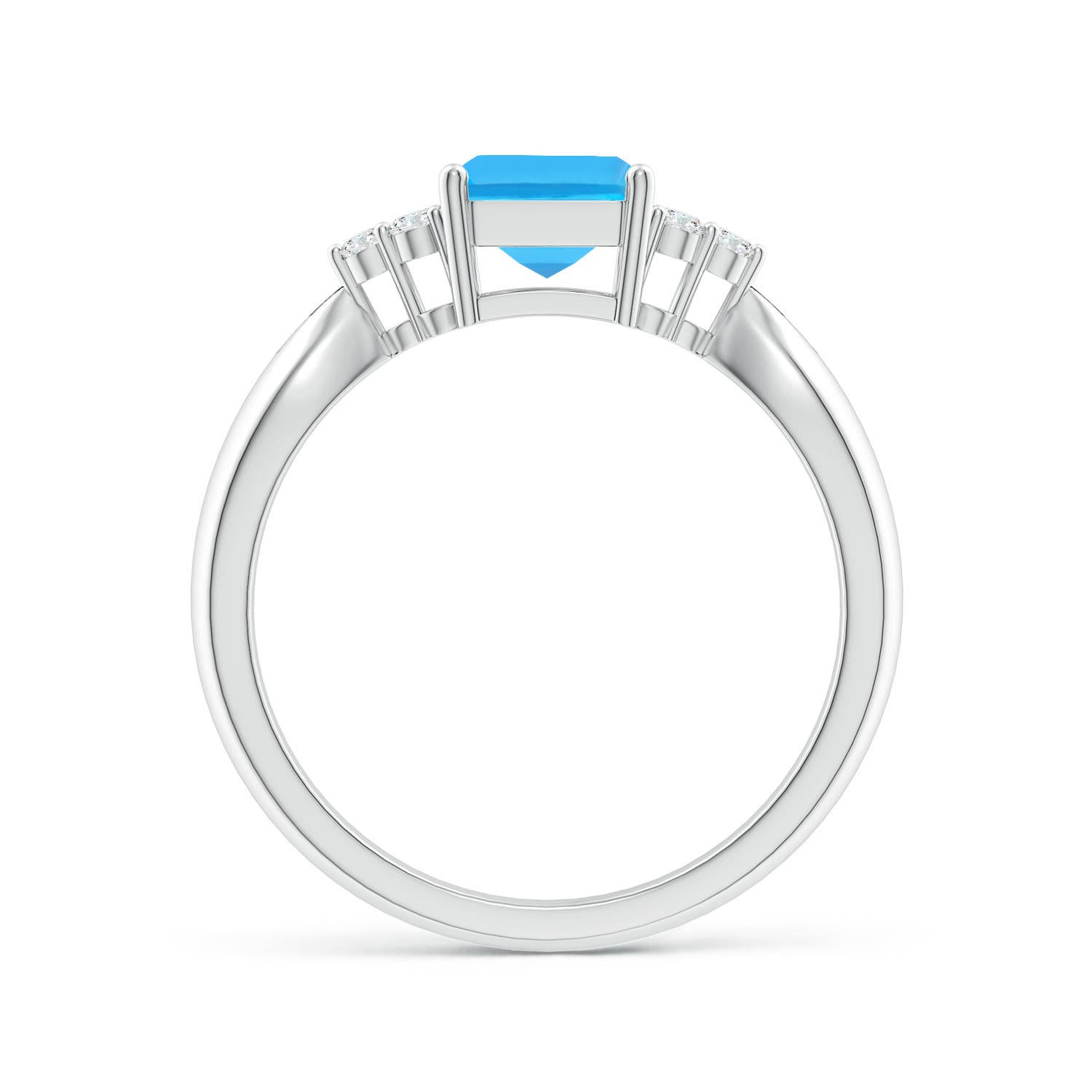 AAA - Swiss Blue Topaz / 2.12 CT / 14 KT White Gold