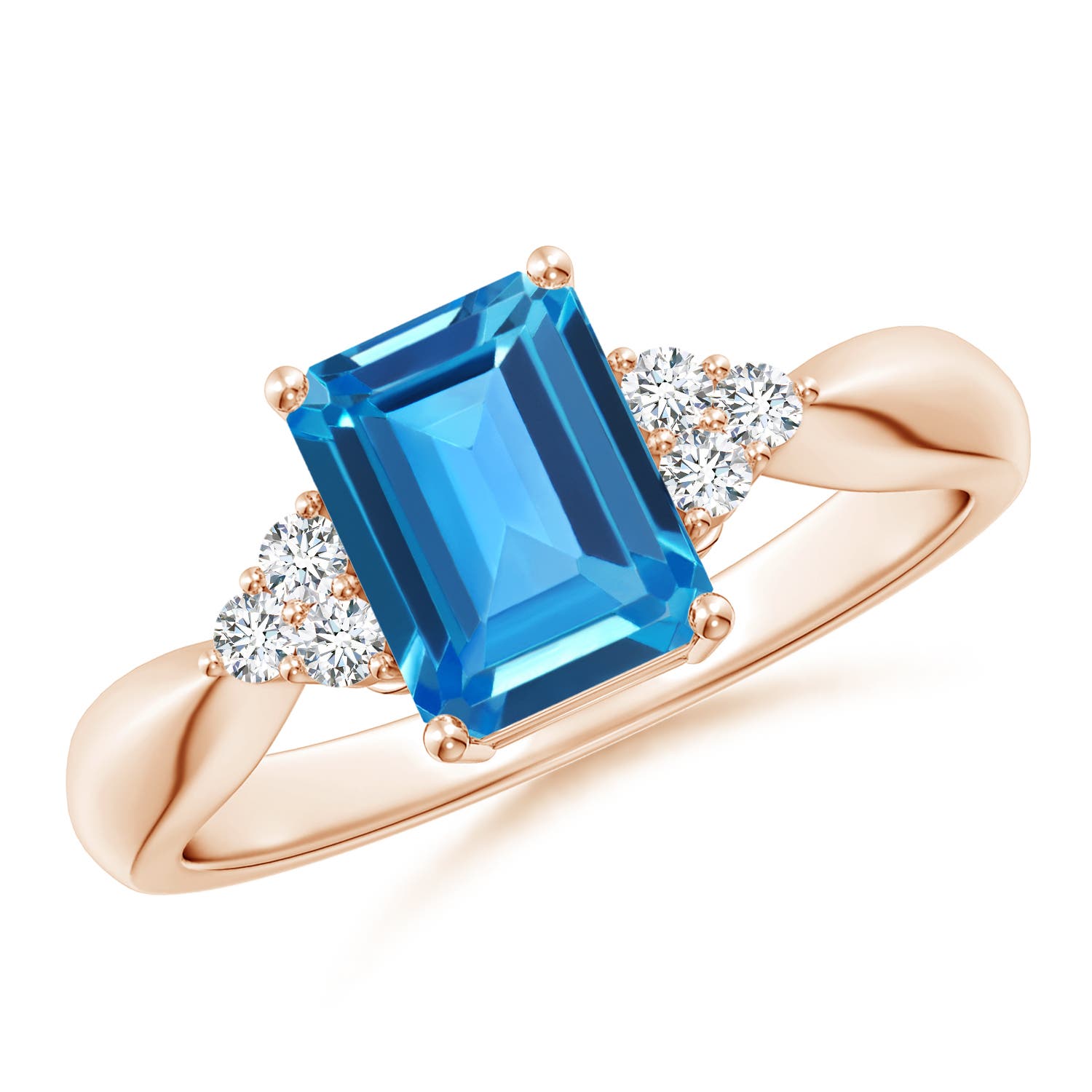 AAAA - Swiss Blue Topaz / 2.12 CT / 14 KT Rose Gold